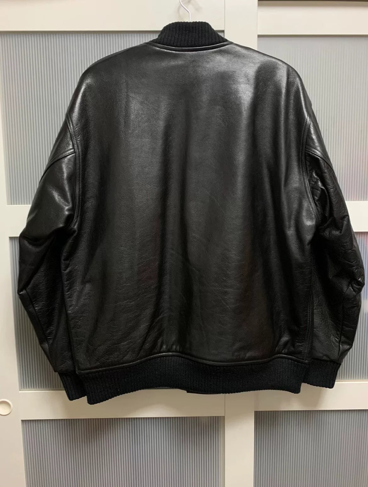 Wacko Maria Leather Baseball Jacket with Lining