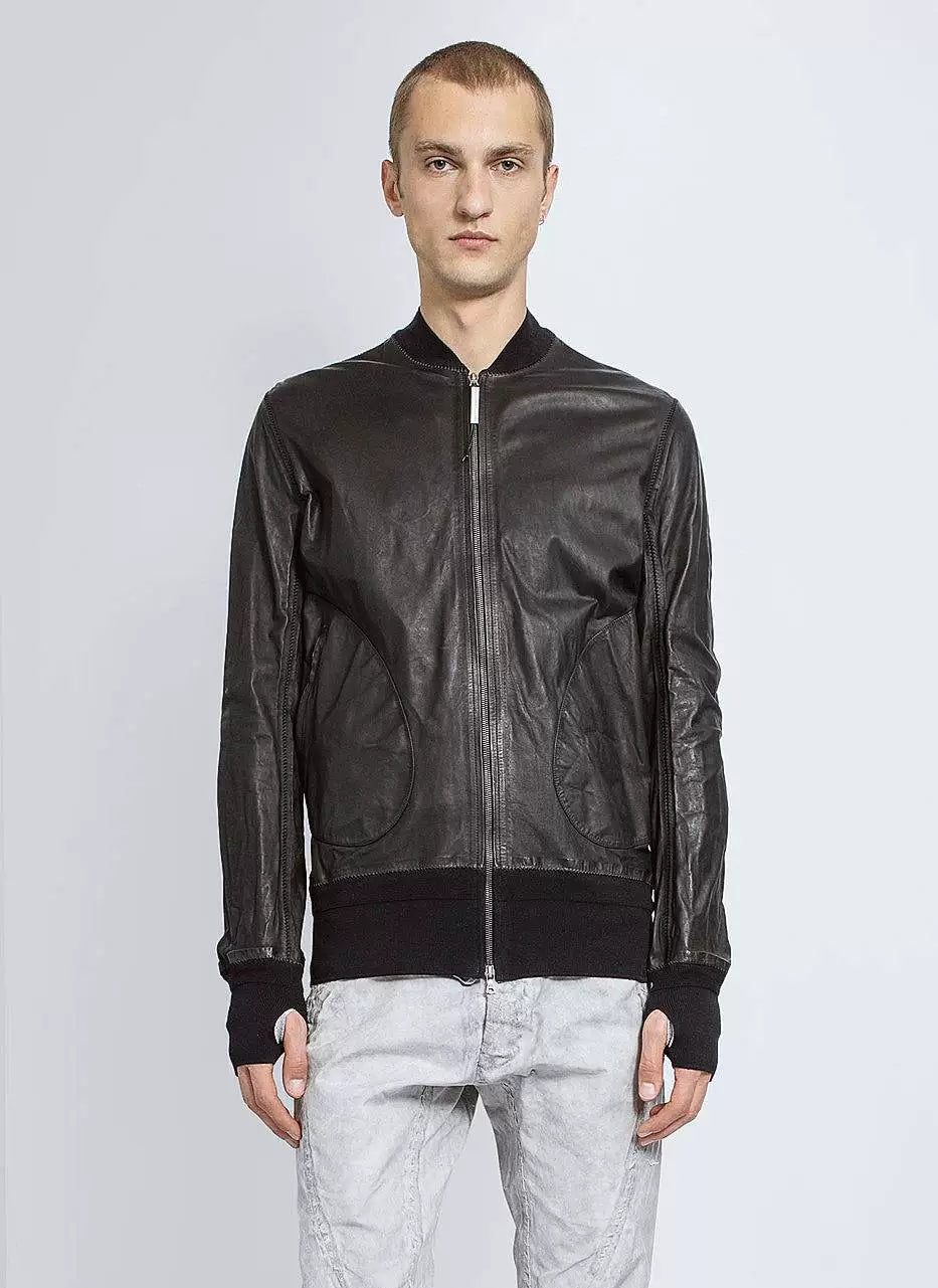 isaac sellam leather MA1 bomber jacket