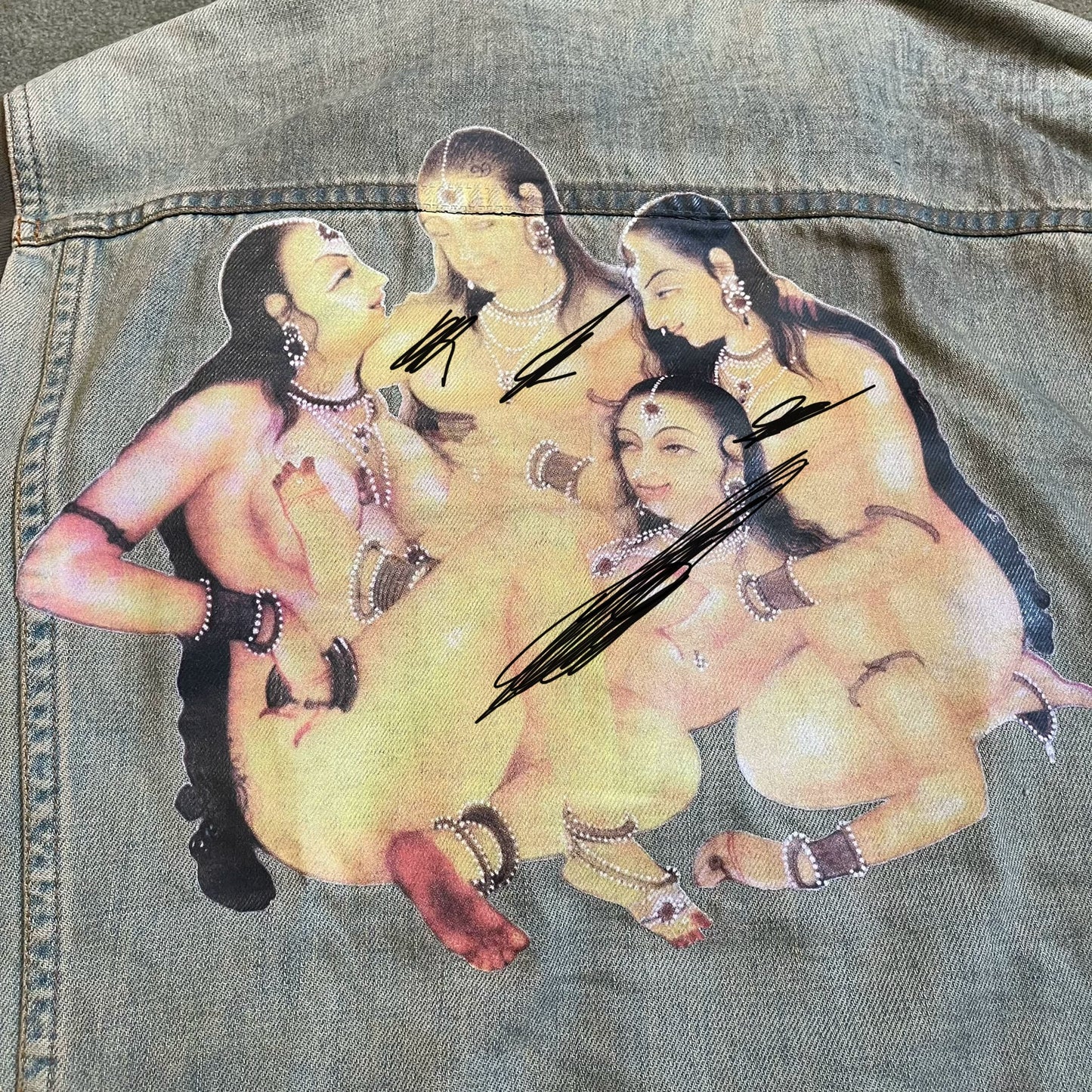 alexander mcqueen vintage artwork denim jacket
