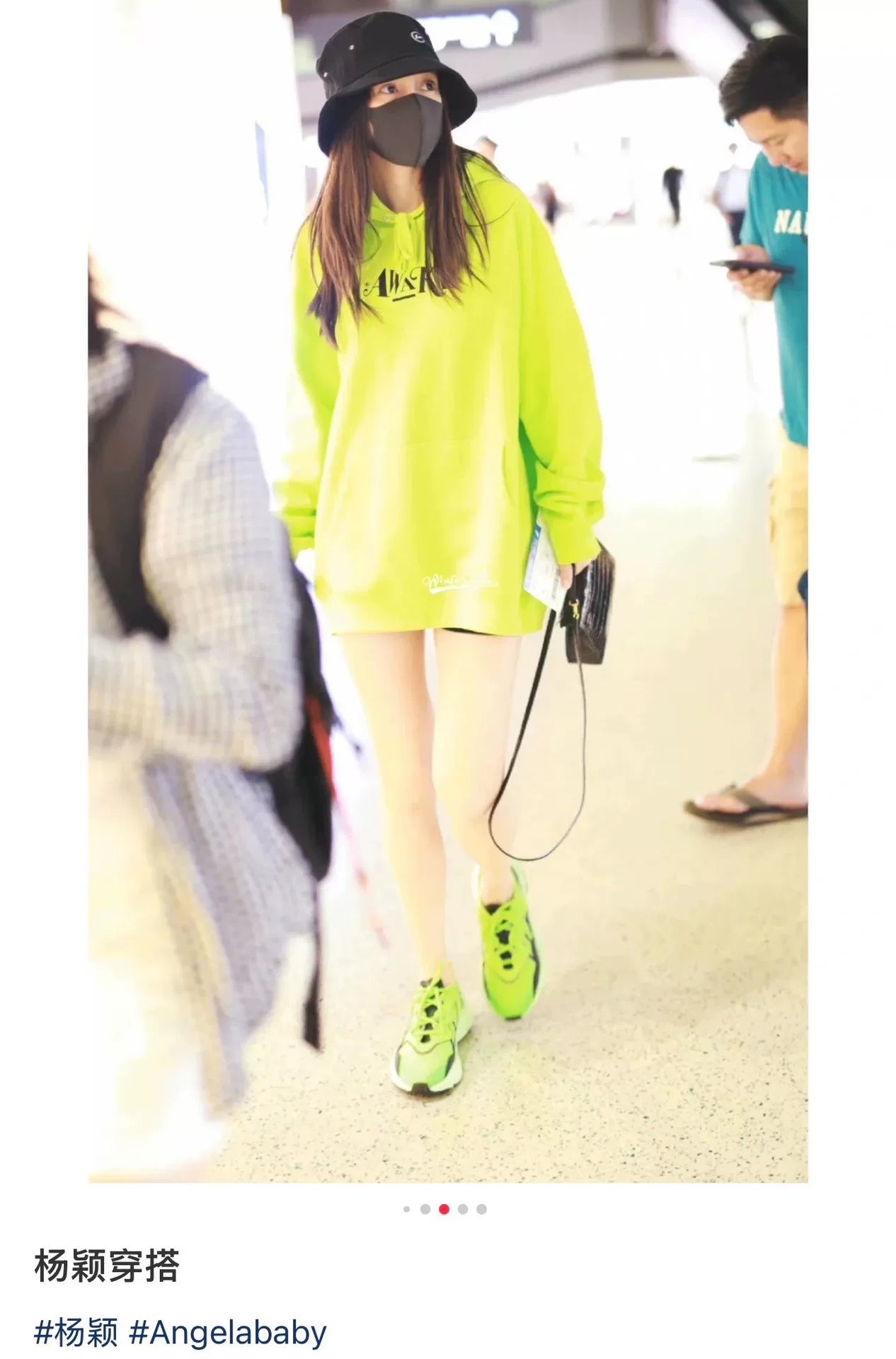 balenciaga neon yellow logo hooded sweatshirt