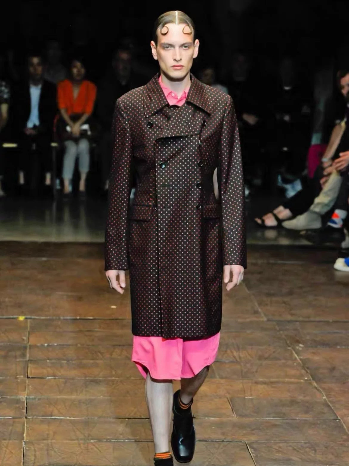 Comme des Garcons Runway Polka Dot Wool Coat