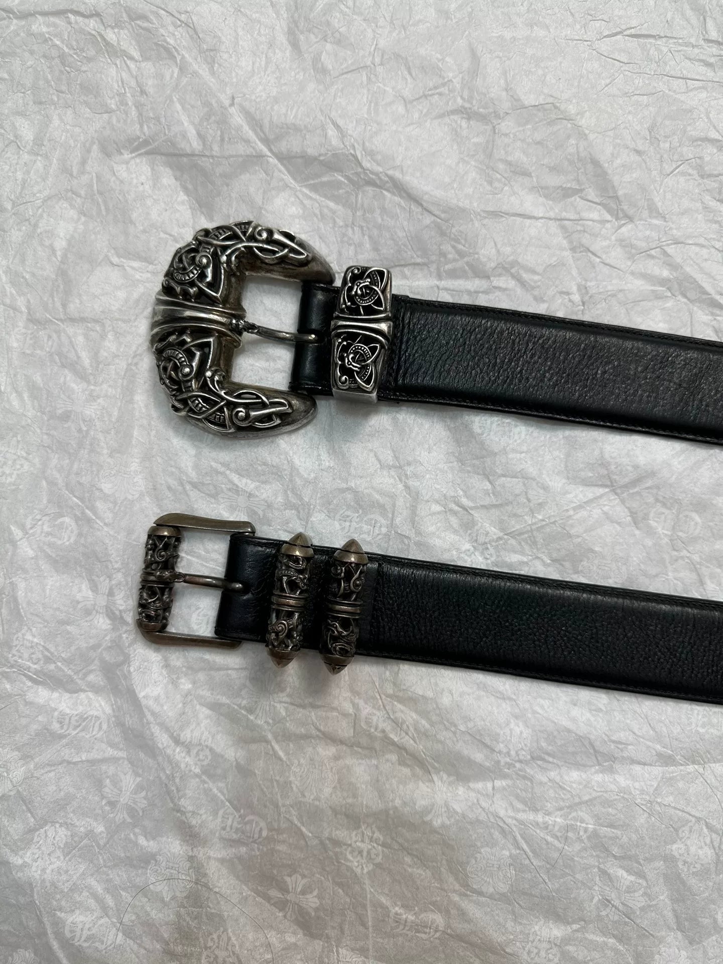 Chrome Hearts Celtic Dragon Carved Silver Belt