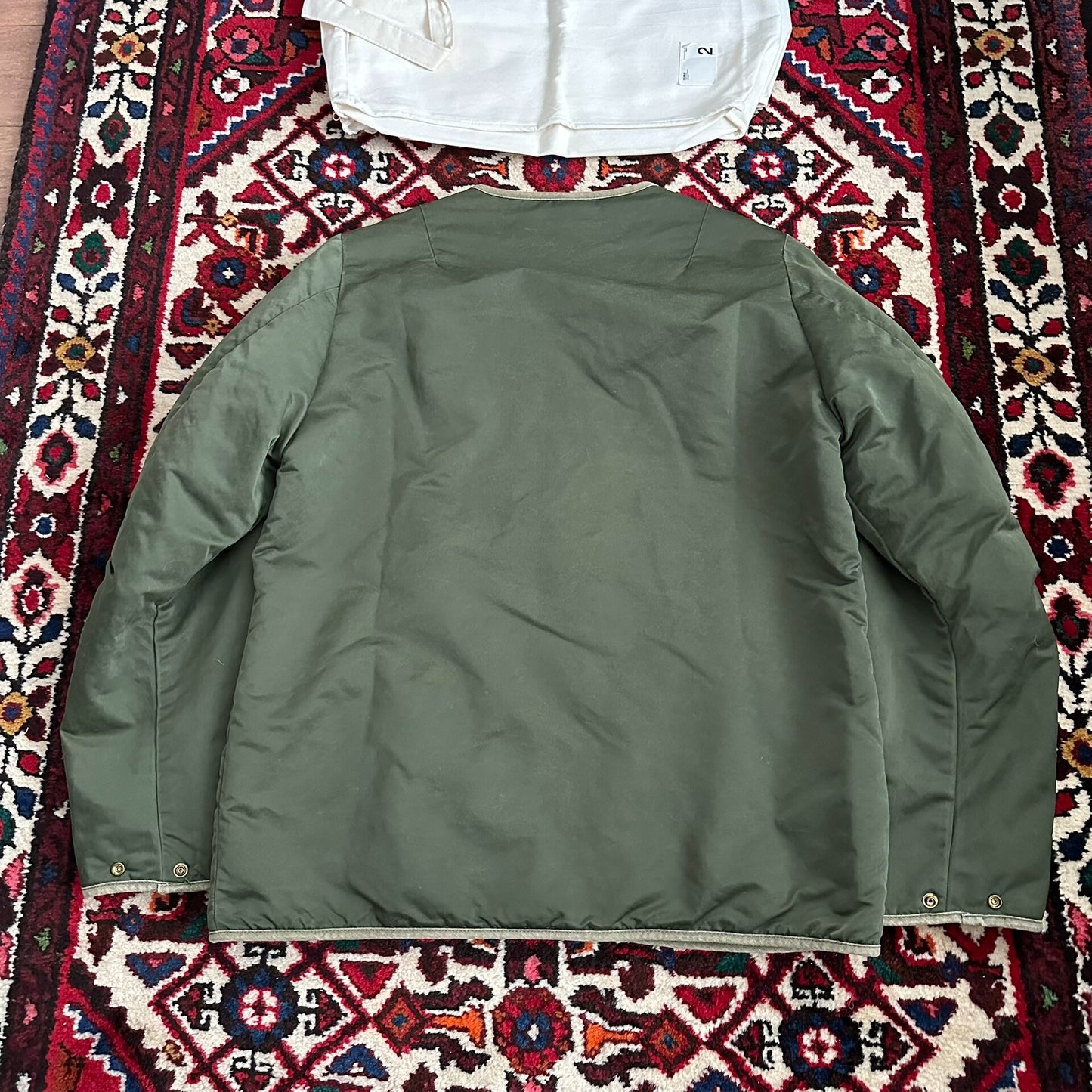 visvim iris liner jacket in olive green