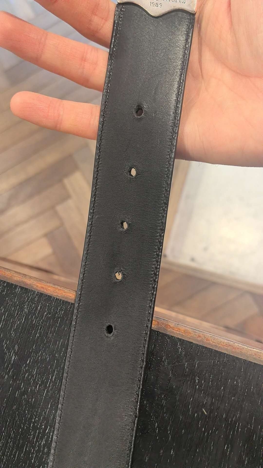 Chrome Hearts 3pc Vine Carving Silver Buckle Belt