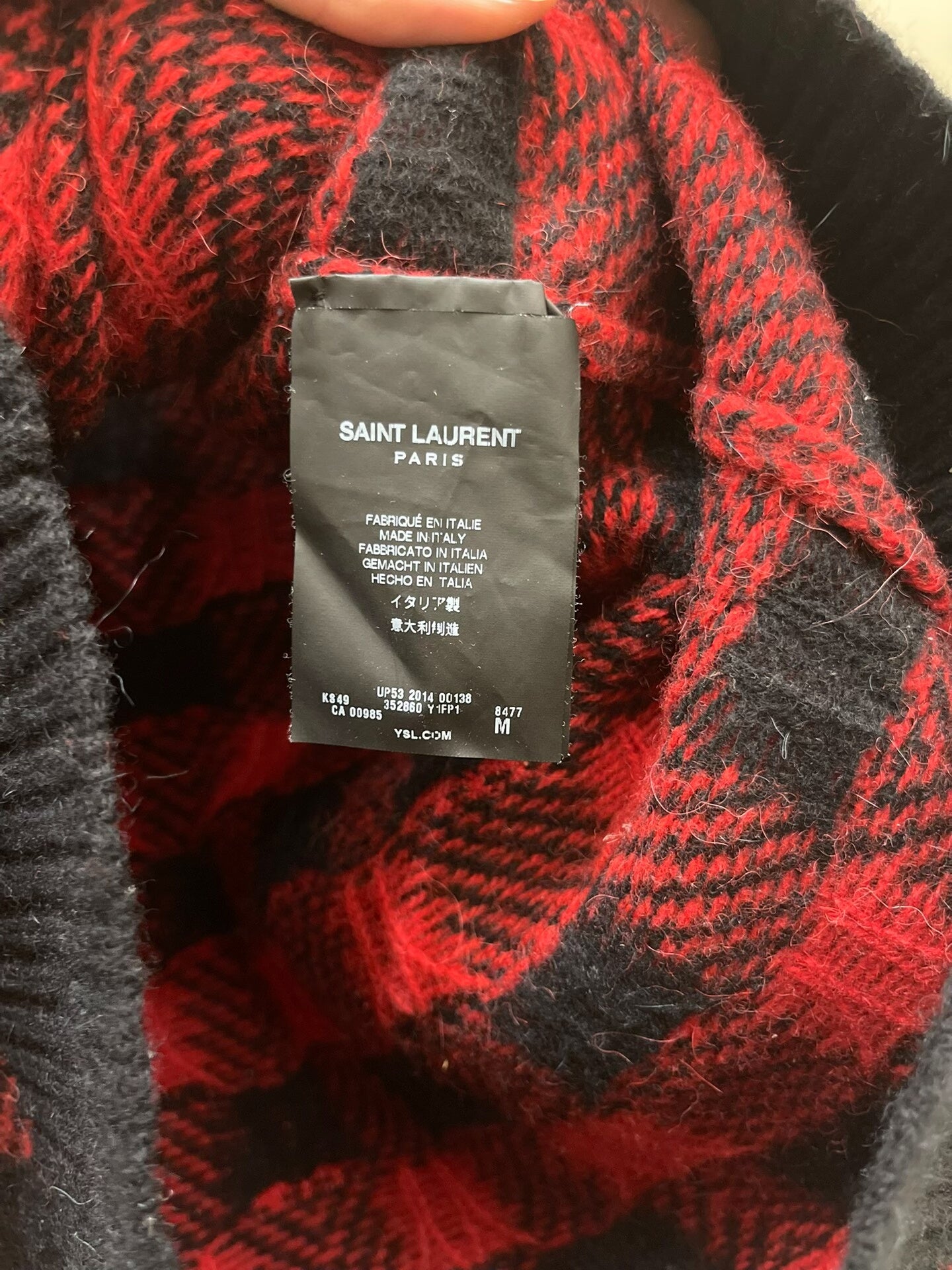 YSL Saint Laurent 14FW Plaid Cardigan Shirt