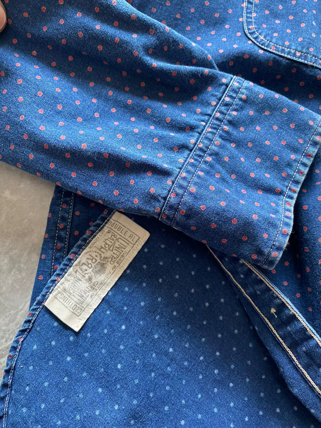 vintage rrl blue dyed button-up shirt