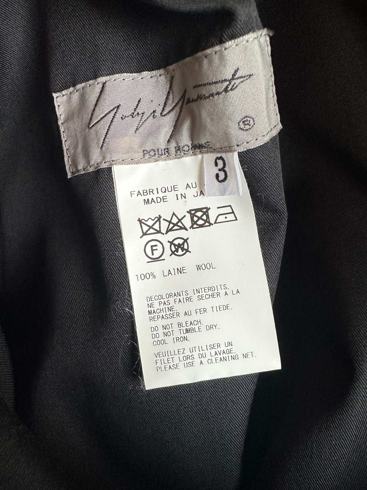 Yohji Yamamoto Men's Trousers Size 3