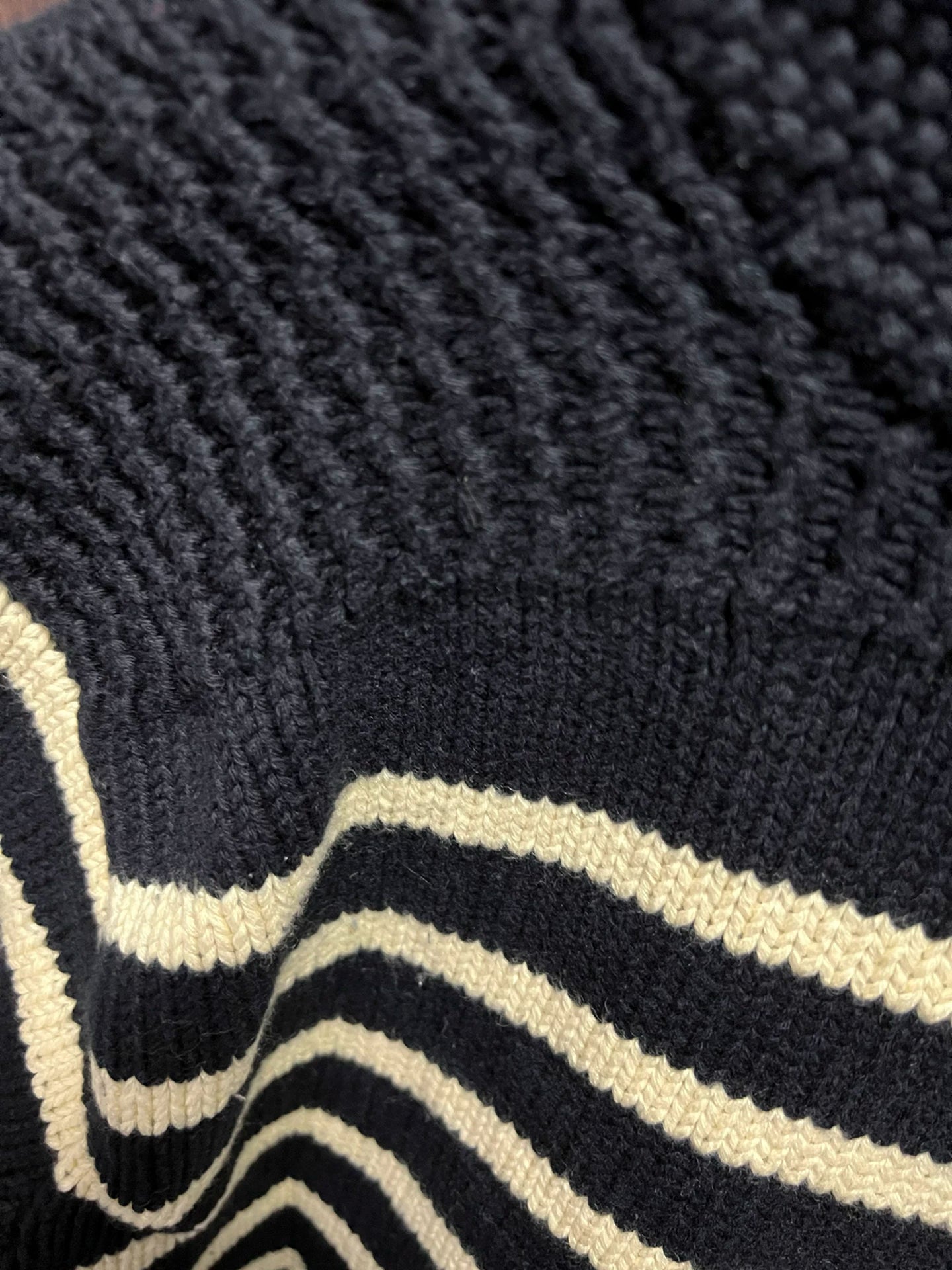 striped rrl cardigan in navy and cream