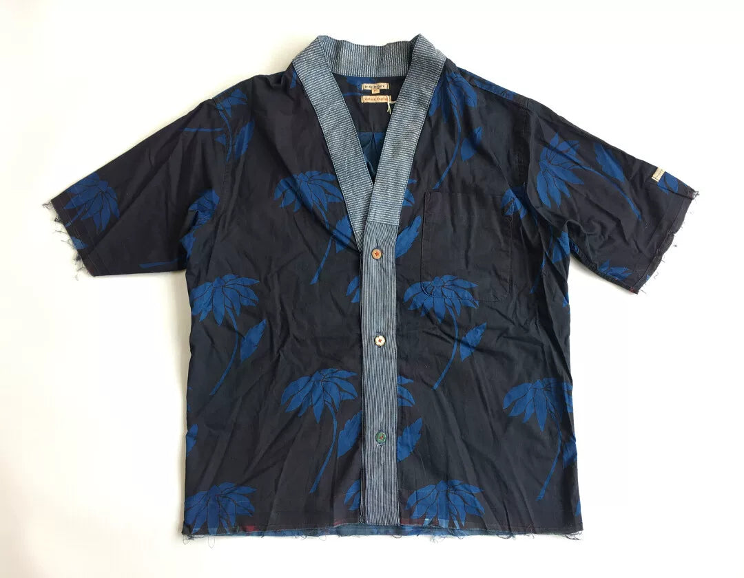 blue hand-painted vintage shirt