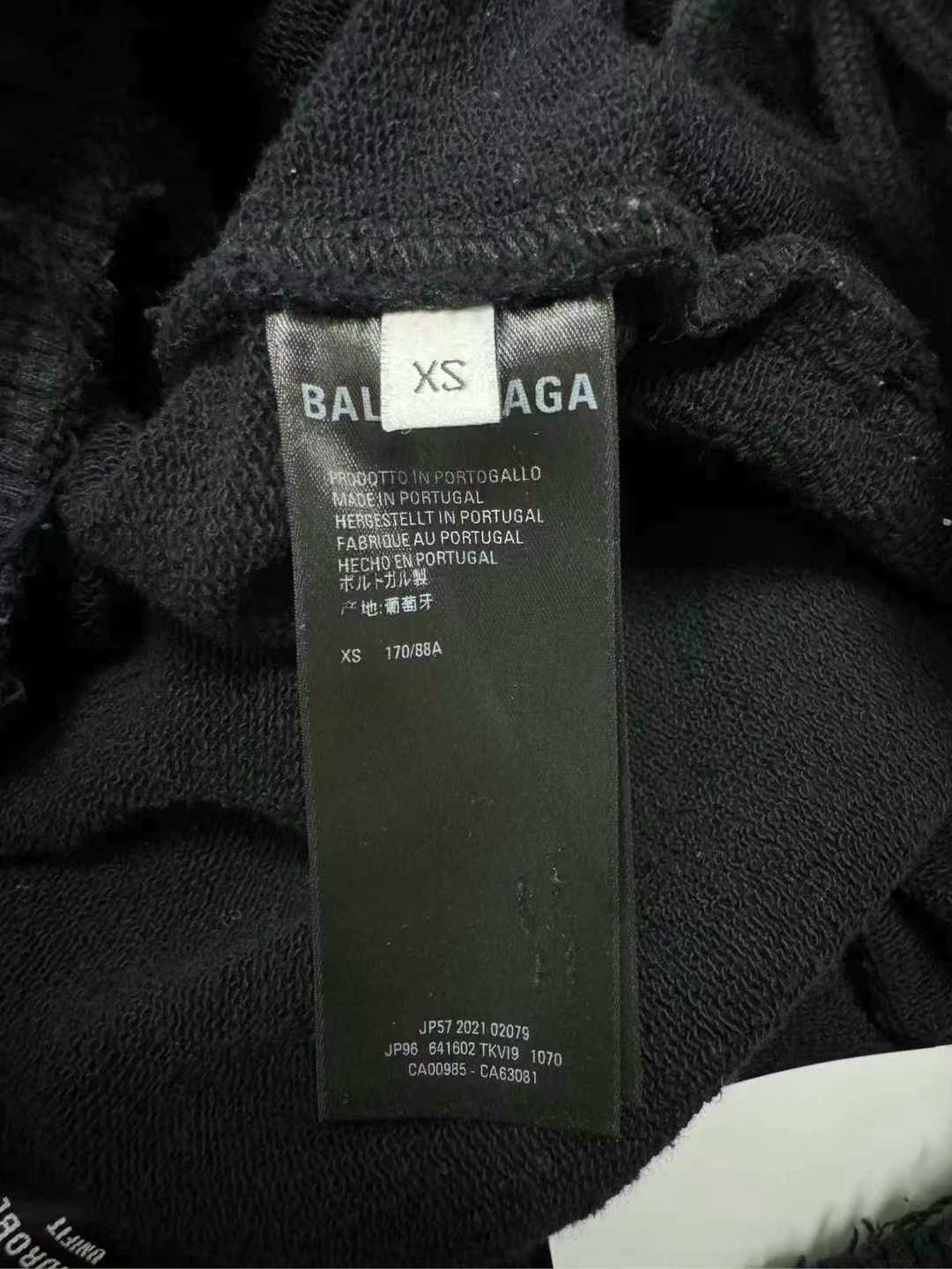 balenciaga embroidered logo long pants in black