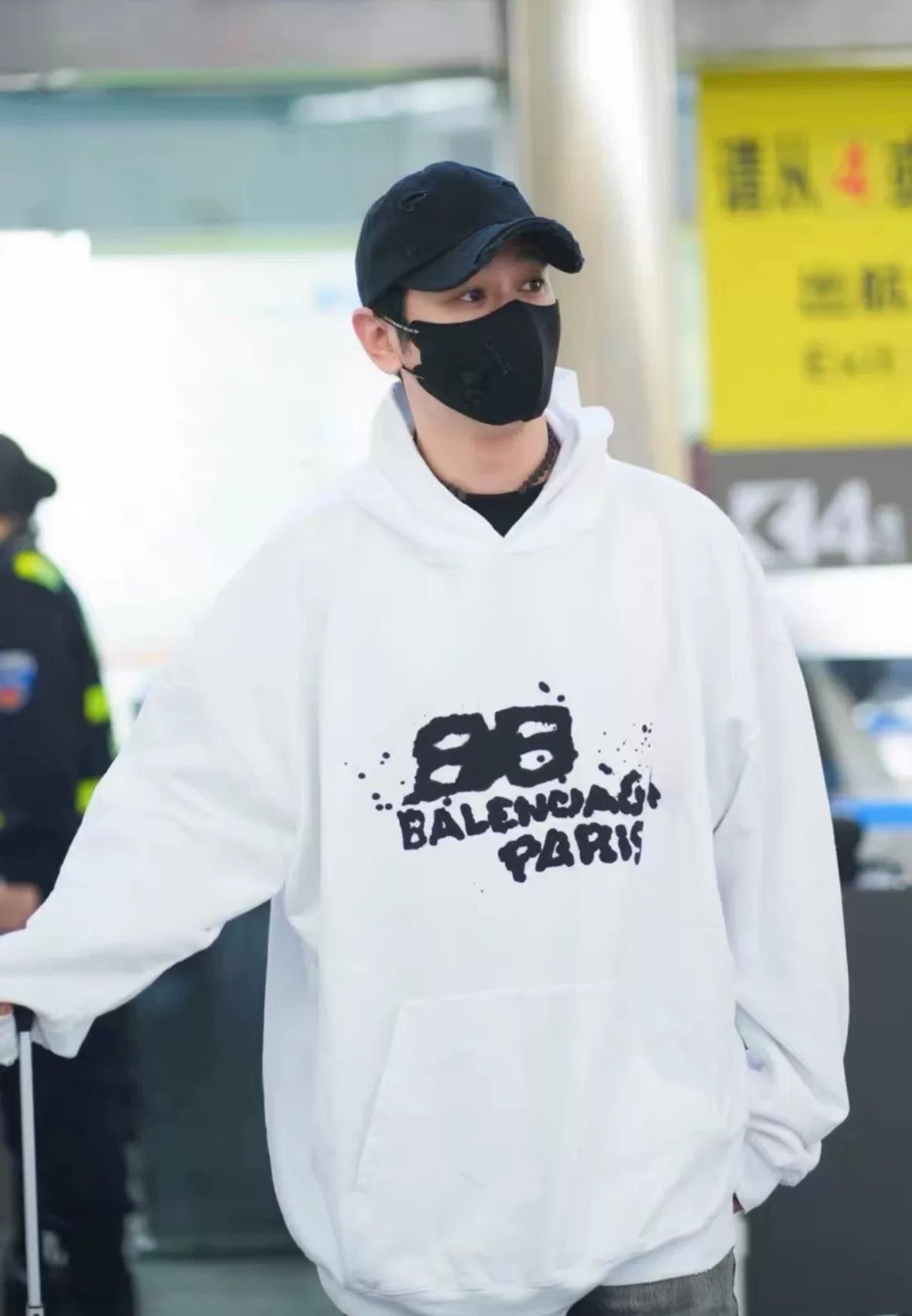 balenciaga hand drawn logo oversized hoodie