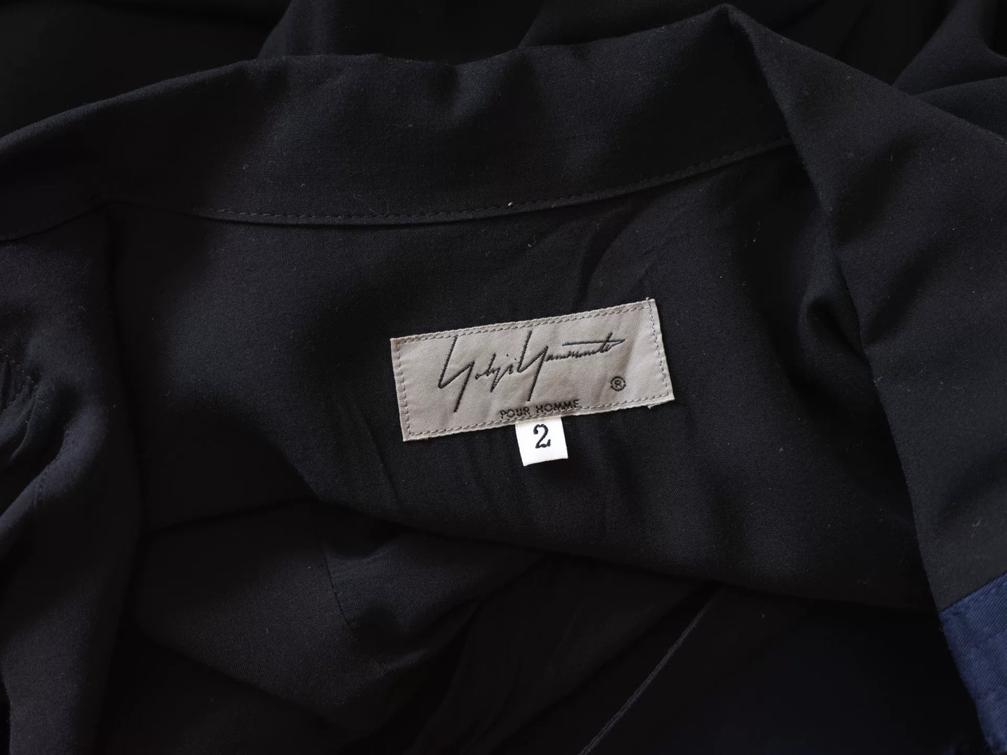yohji yamamoto silk shirt with stains