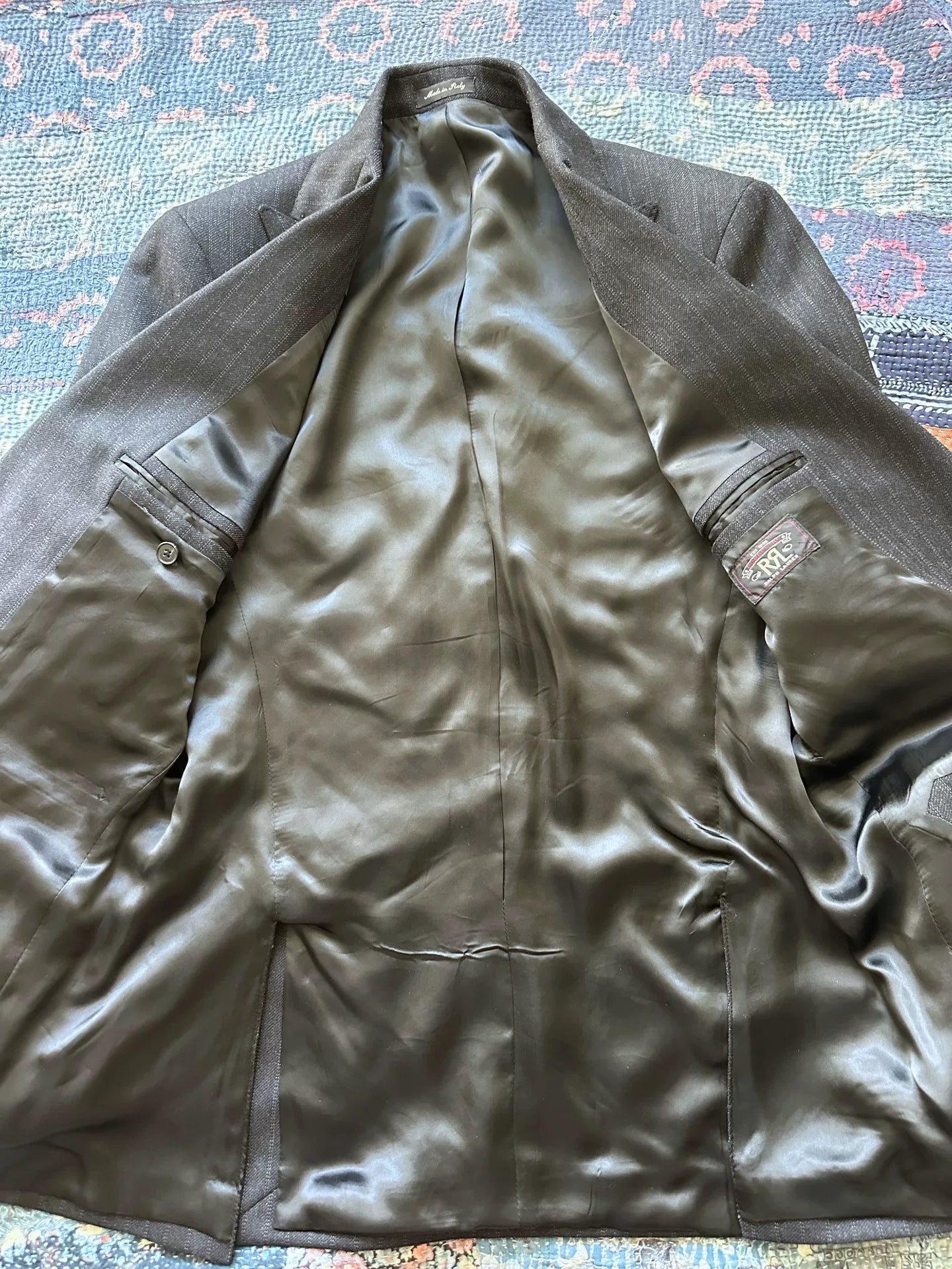 western striped blazer with notch lapel