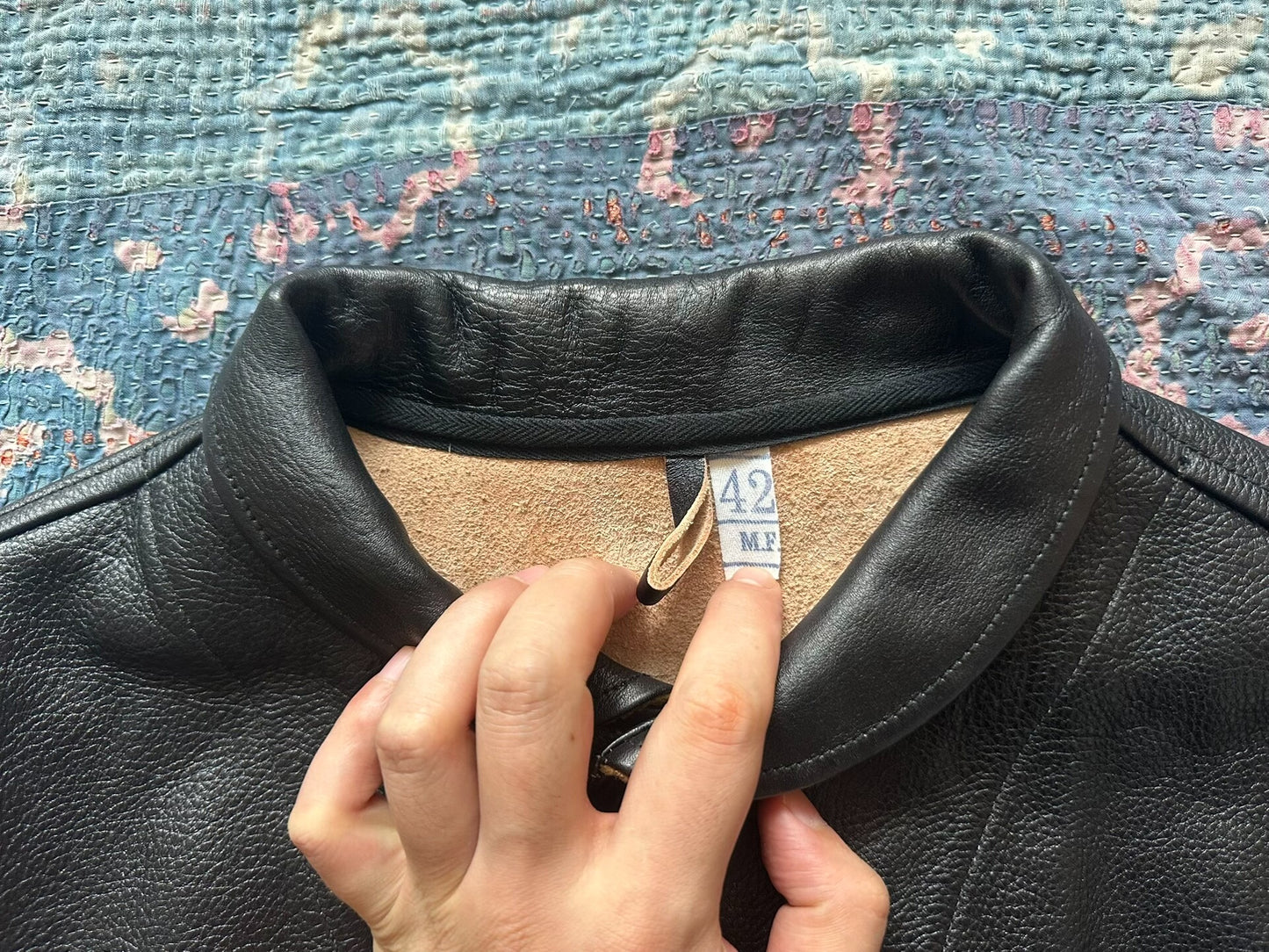 mister freedom leather jacket with button detail