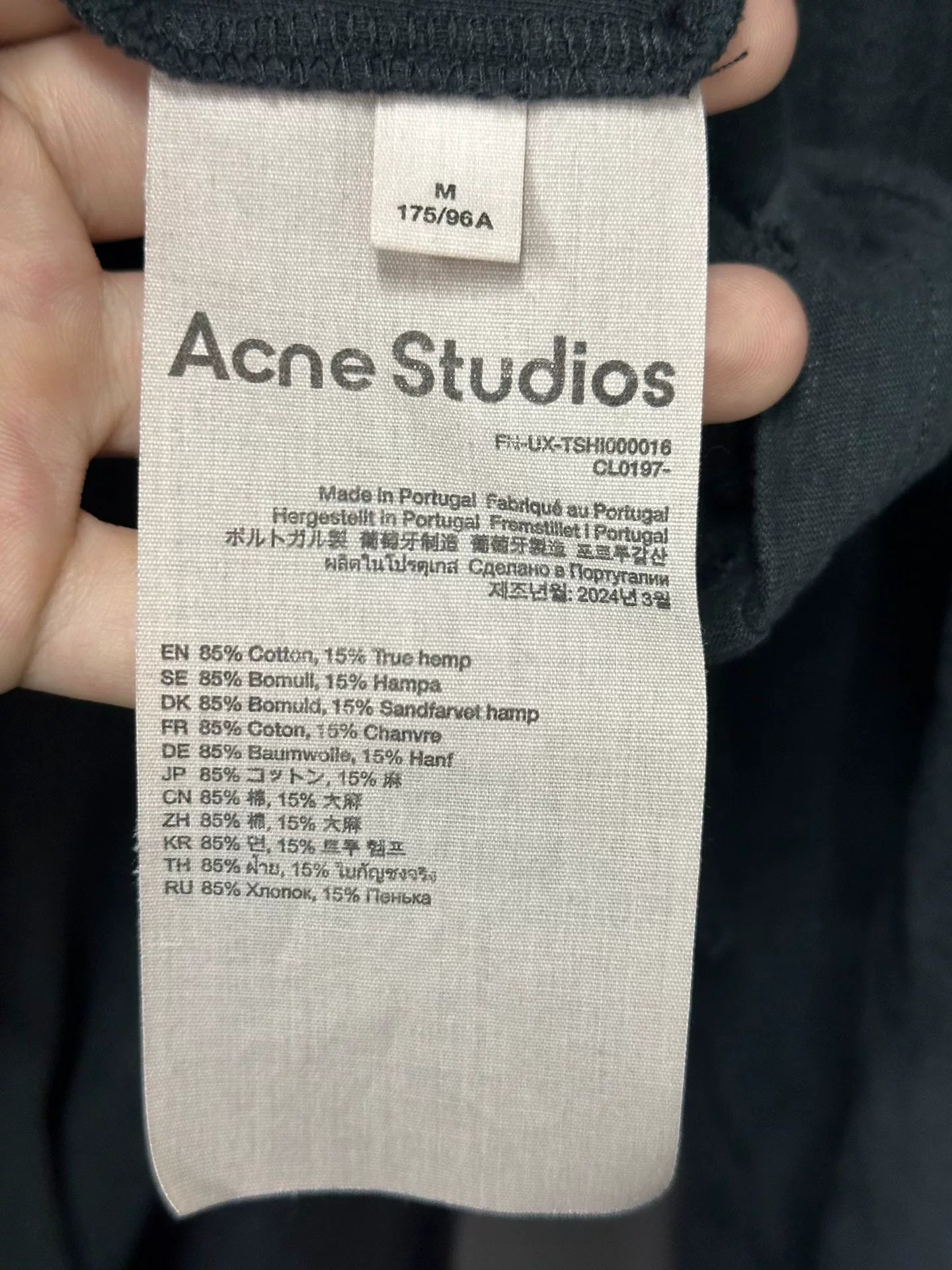Acne Studios 1996 Long Sleeve Black Tee