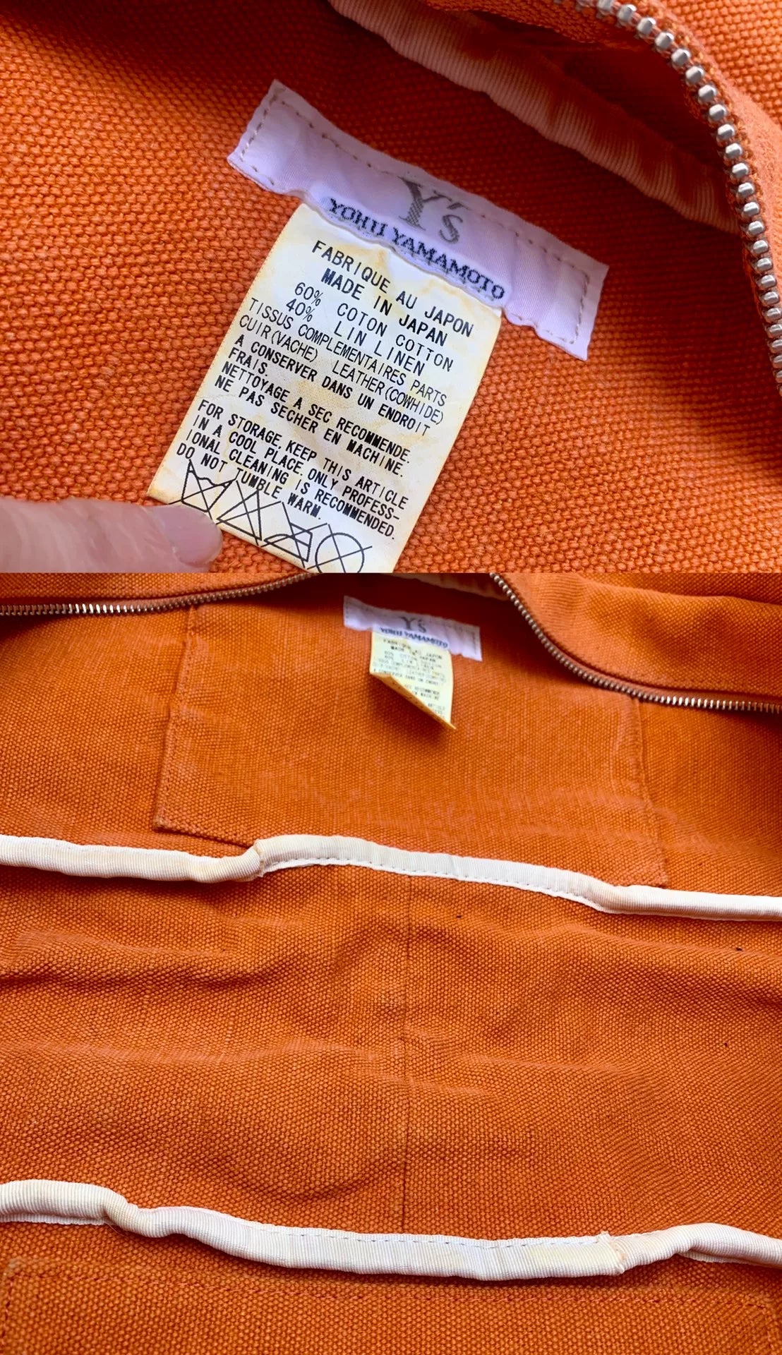 Yohji Yamamoto Y's 08s Orange Oversized Tote