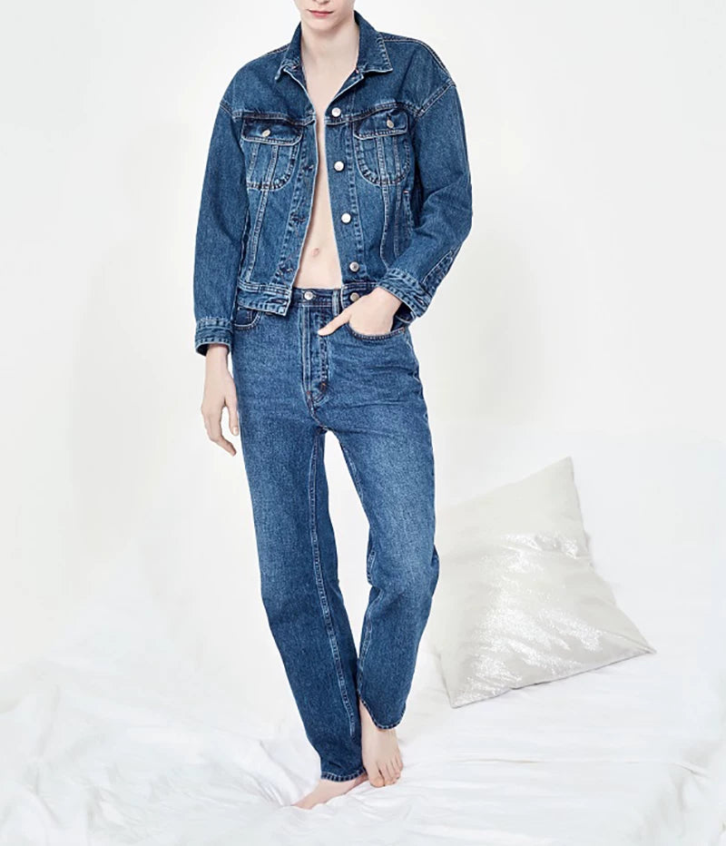 acne studios mid blue denim pants