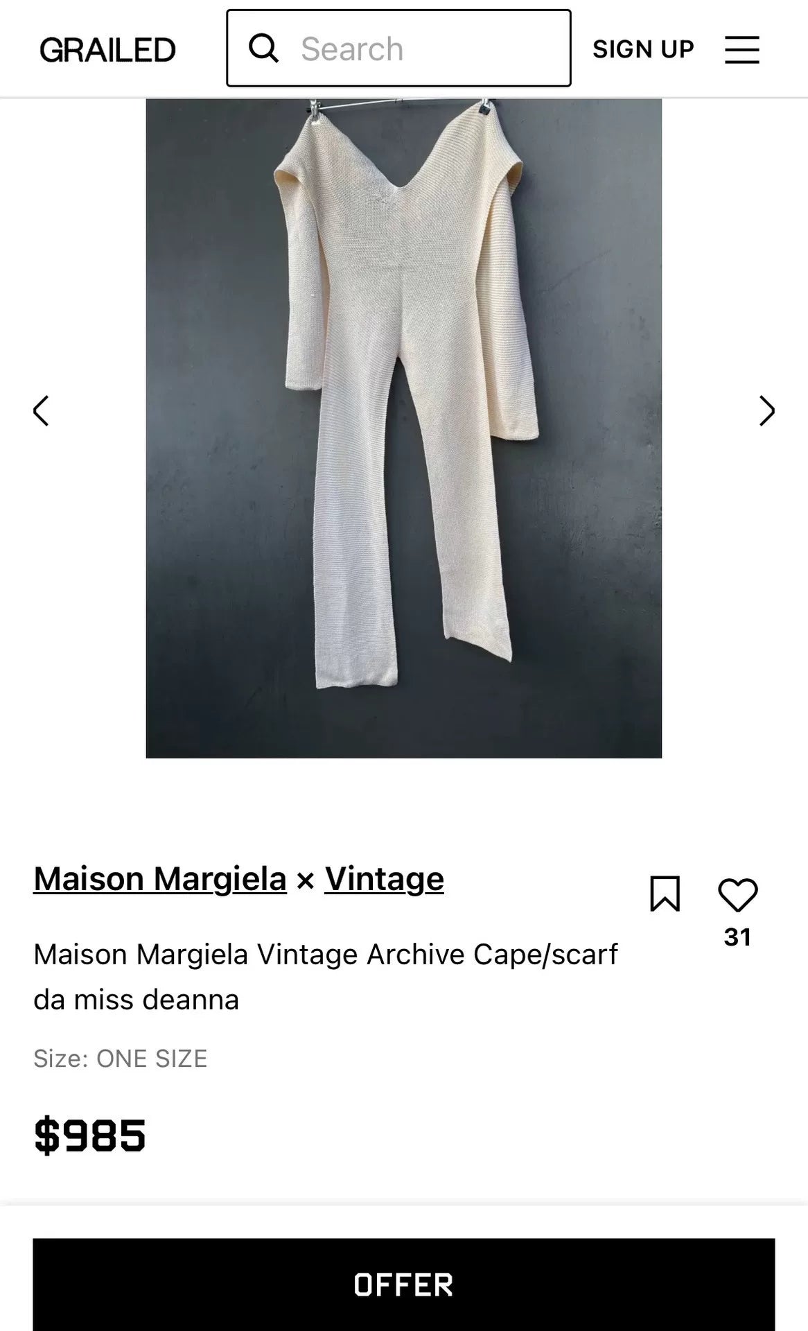 Maison Martin Margiela 90s Asymmetrical Scarf Vest
