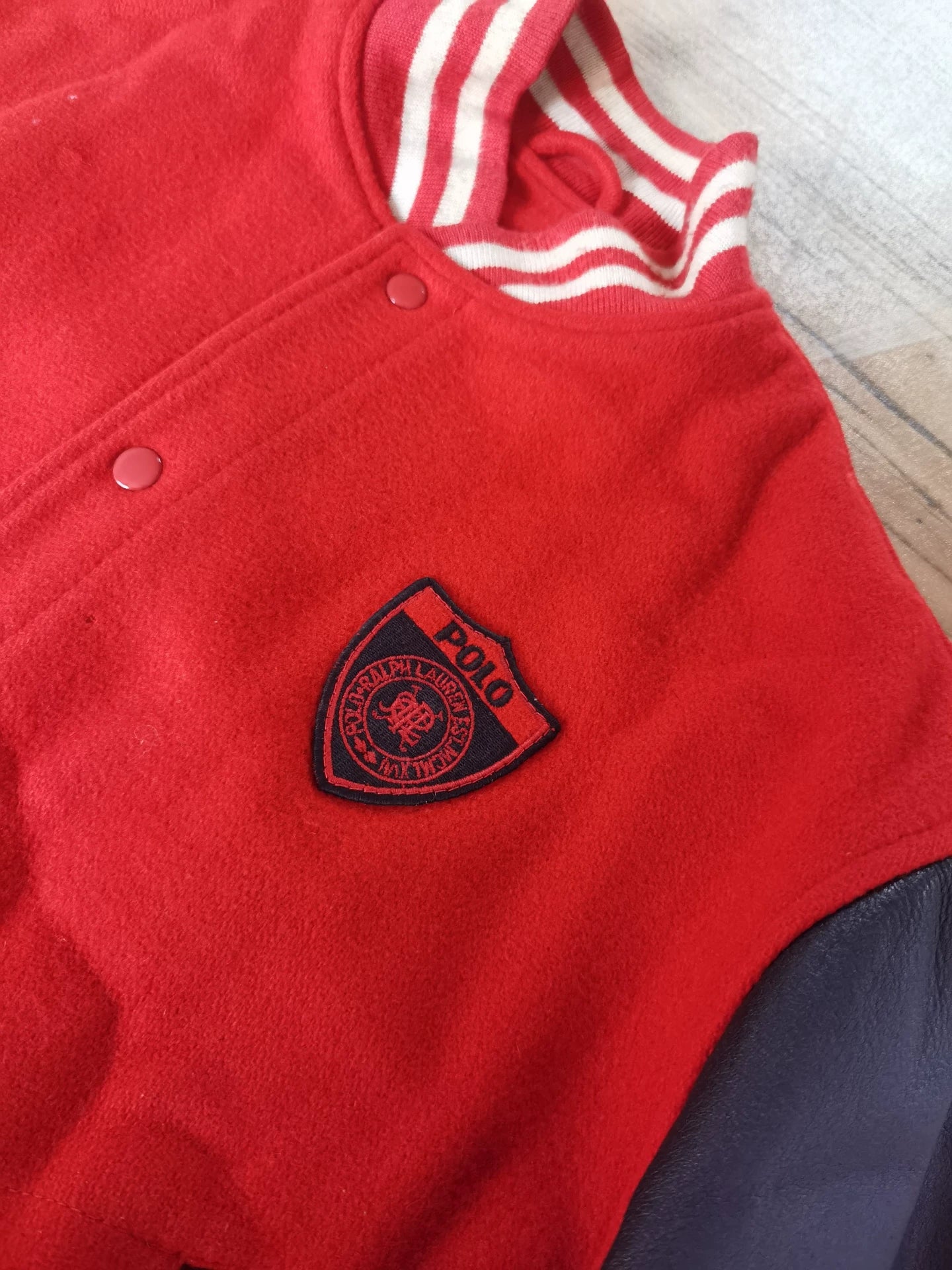 RRL Ralph Lauren Leather Sleeve Wool Jacket