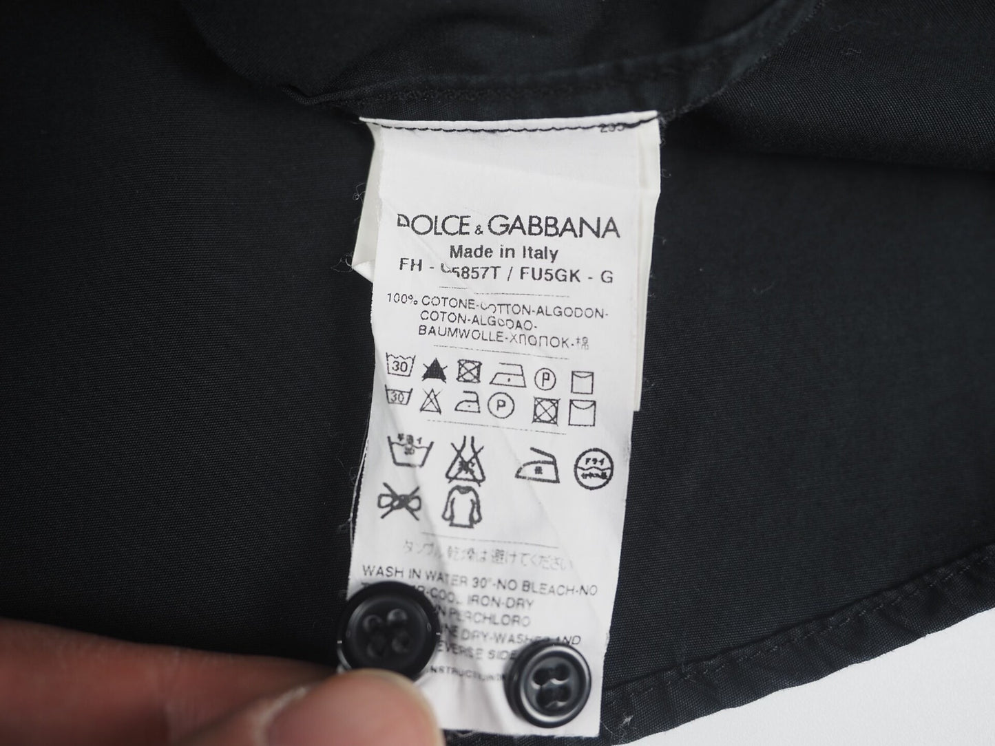 black cotton work shirt from Dolce & Gabbana