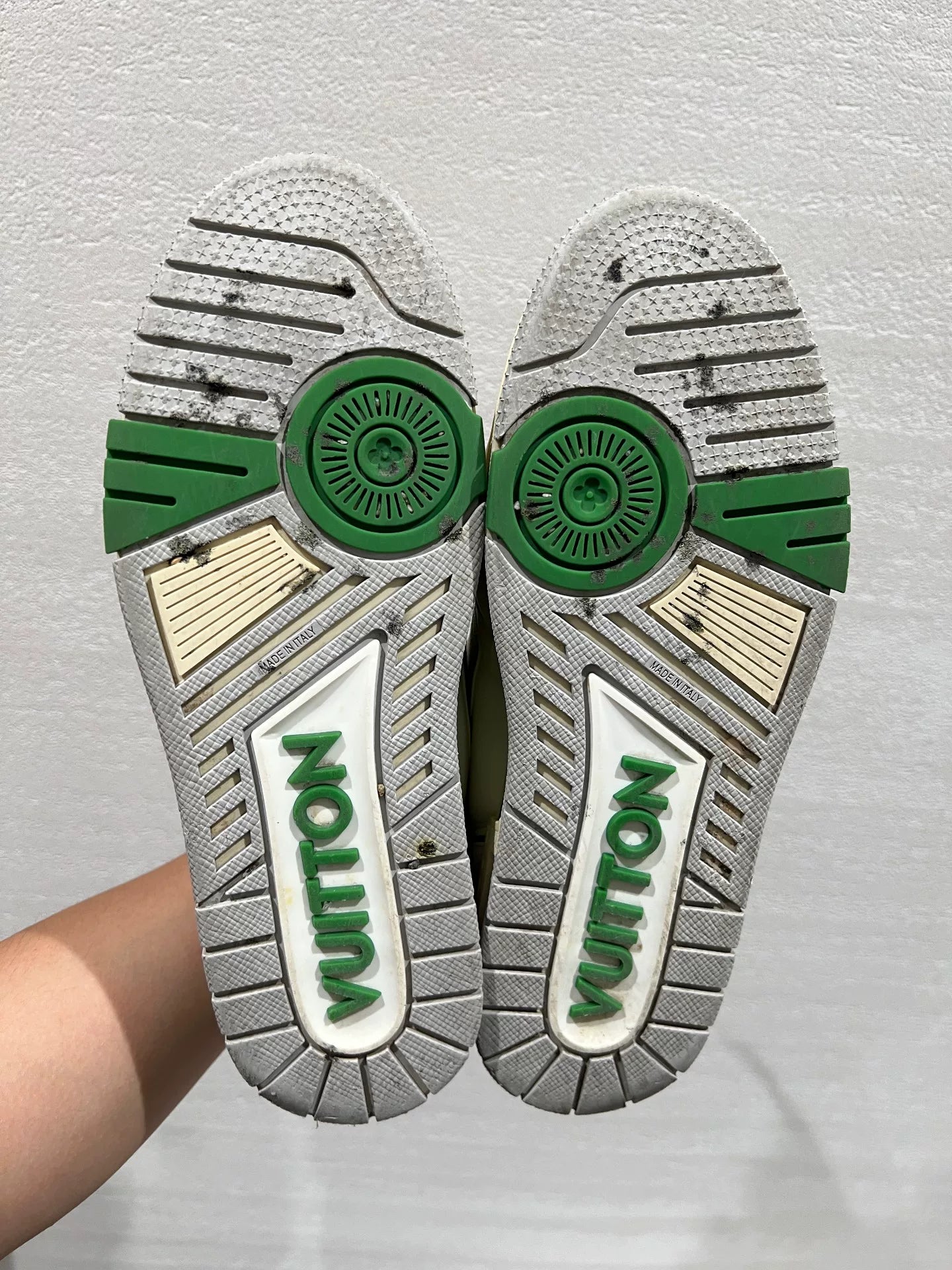 Louis Vuitton Green and White Trainers Size 42