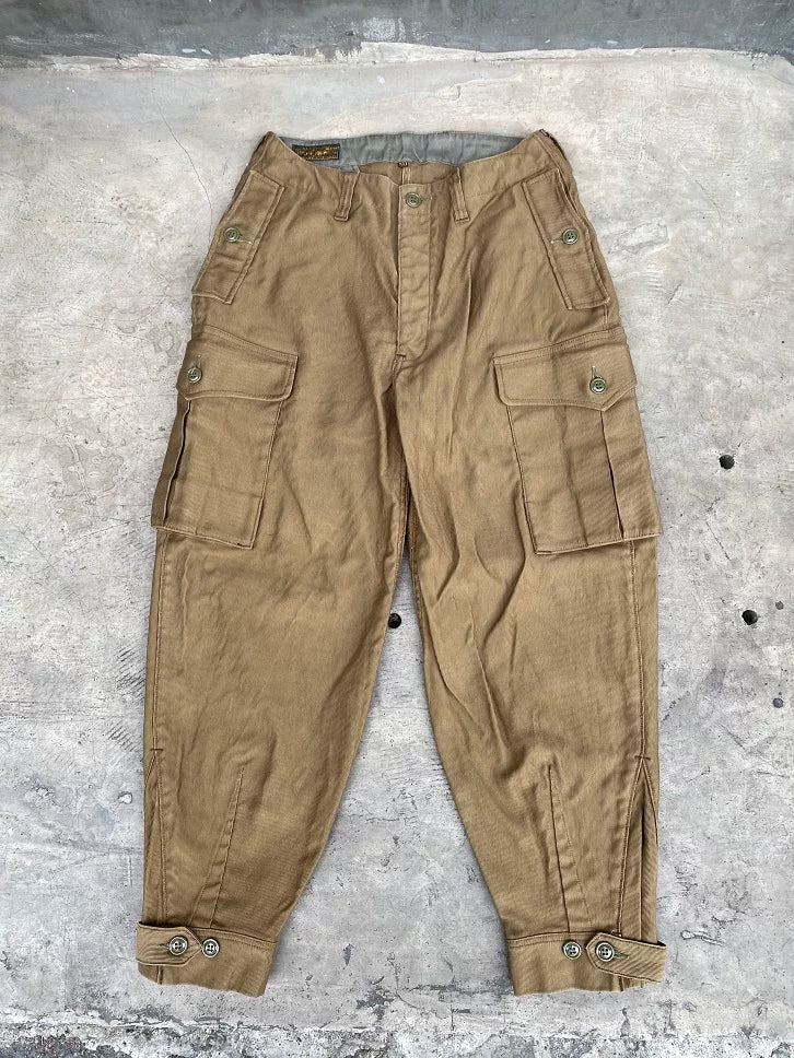 freewheelers ground crew trousers in deep khaki