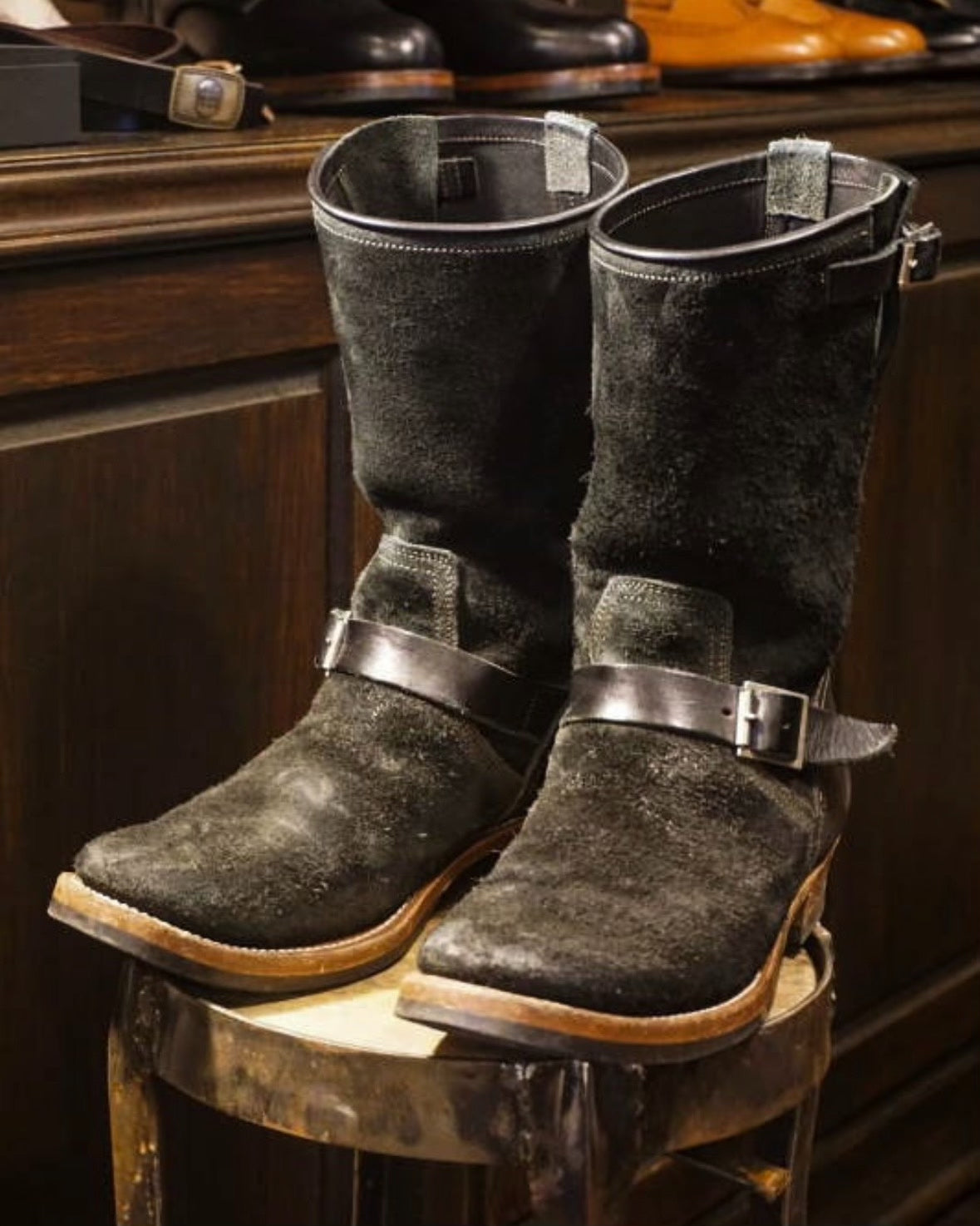 Clinch x BSW Black Roughout Engineer Boots