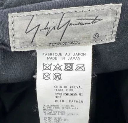 Yohji Yamamoto Pour Homme Leather Hobo Bag