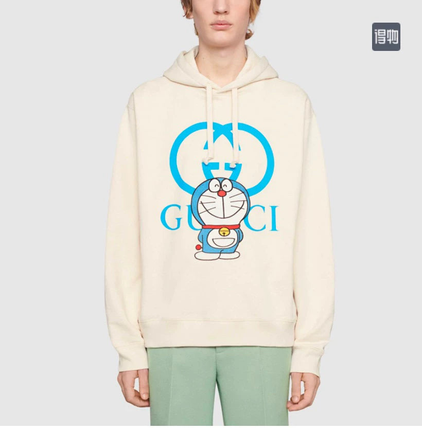 gucci doraemon hoodie in off-white color