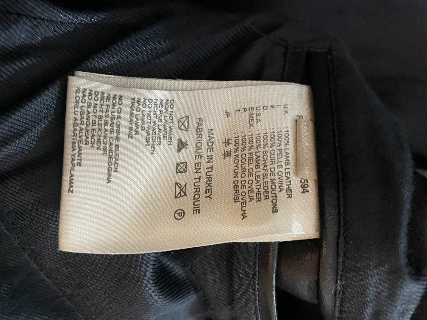 diesel blackgold lambskin leather jacket size 48