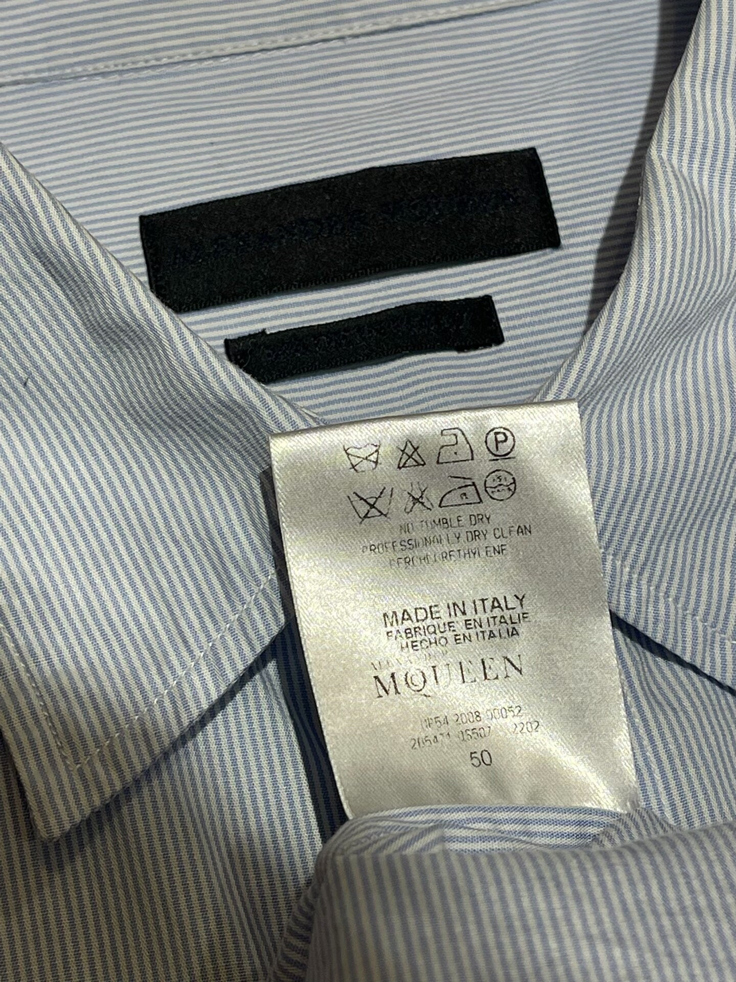 alexander mcqueen striped embroidered shirt