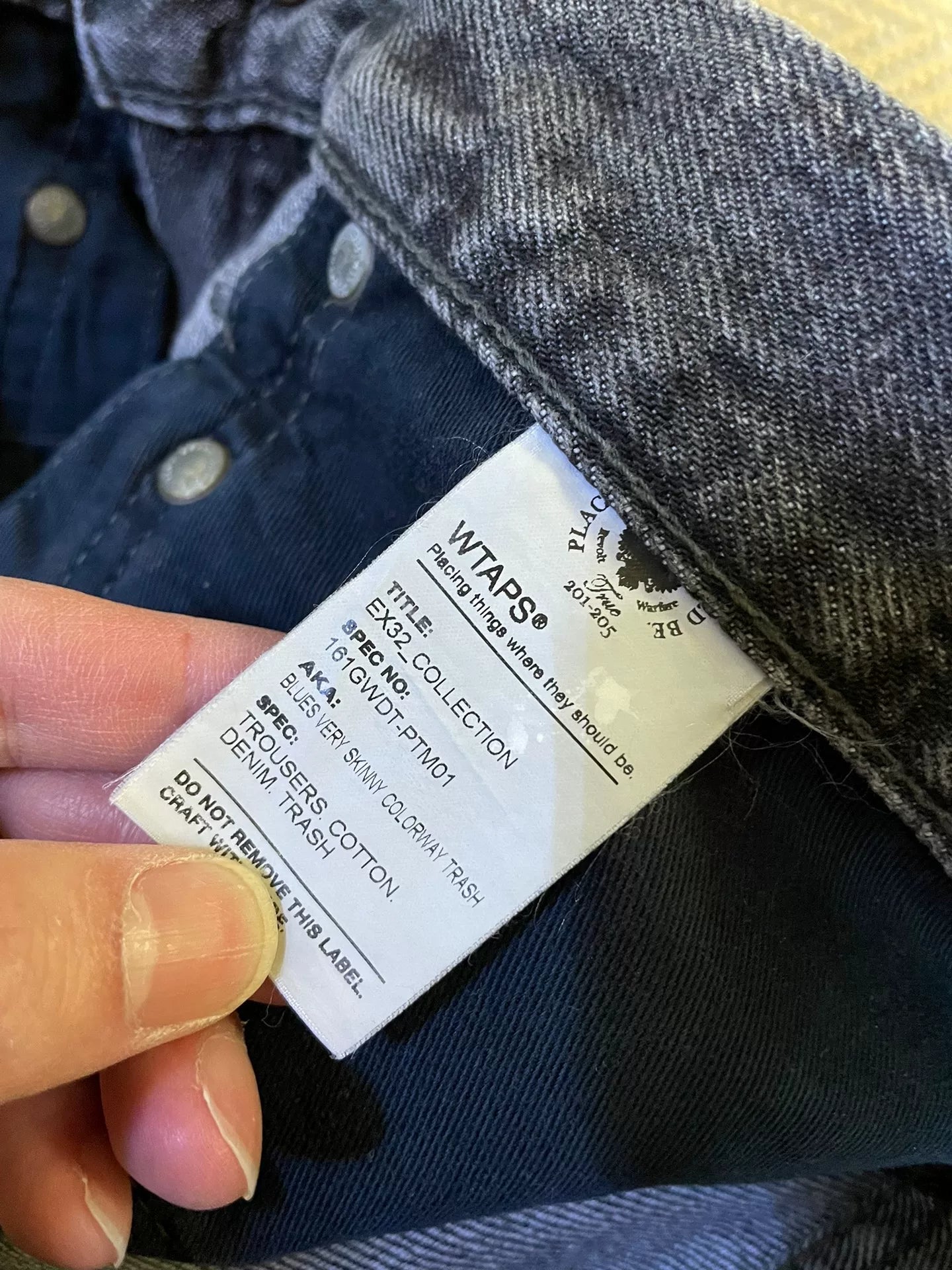 wtaps very skinny black trousers