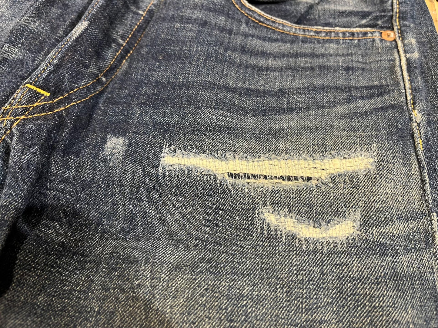 RRL Distressed Patched Vintage Jeans