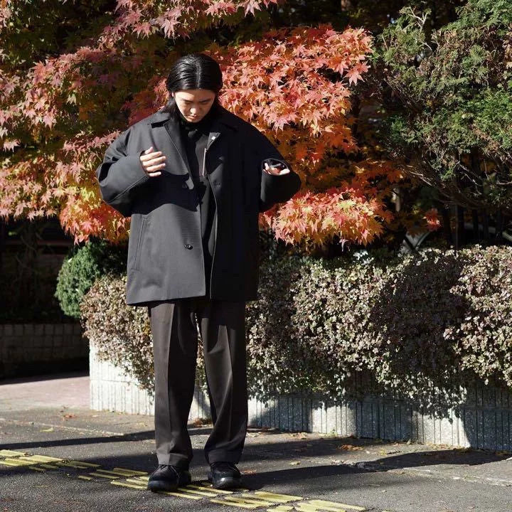 n.hoolywood balmacaan wool chesterfield coat