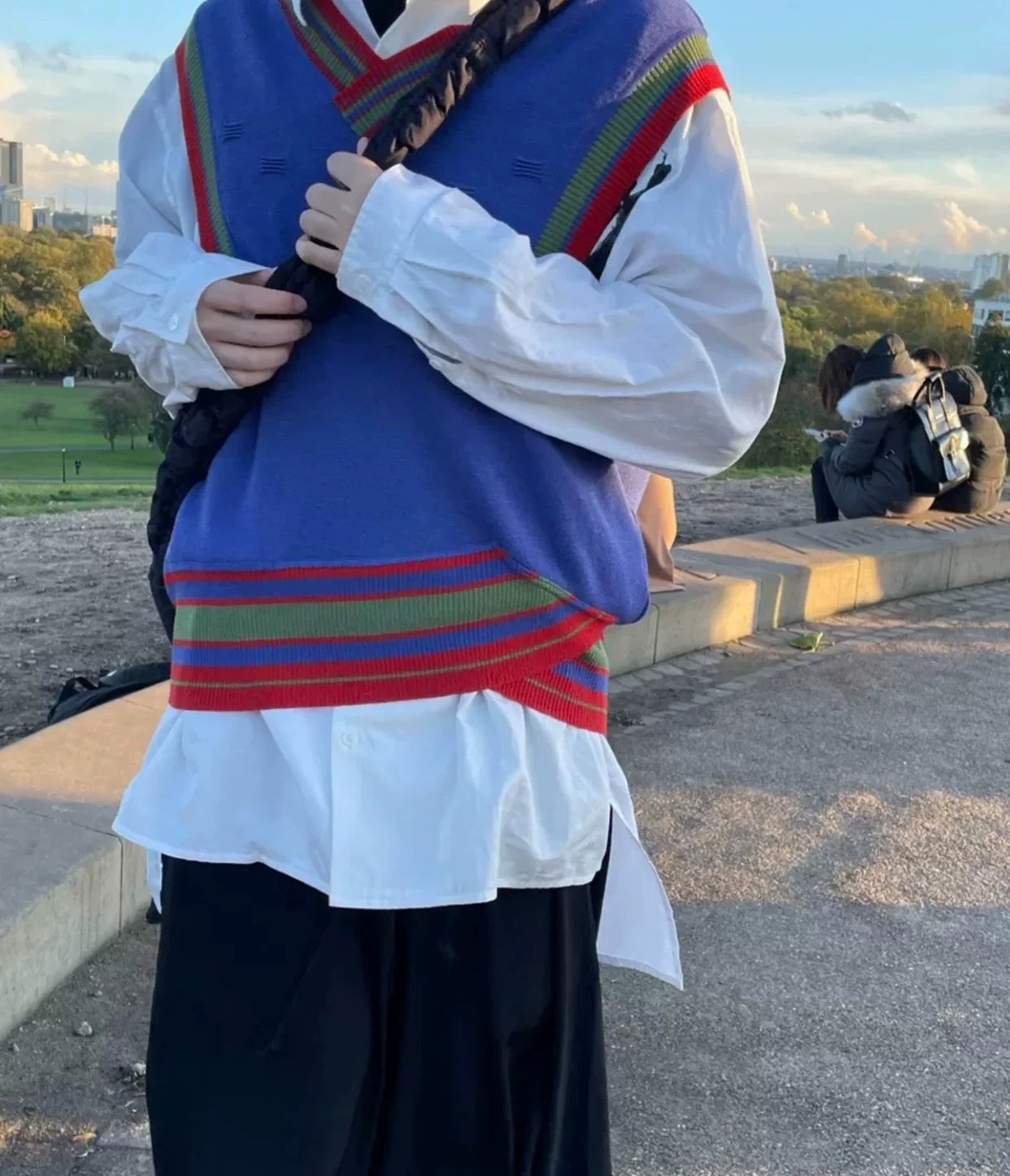 Kiko Kostadinov Purple Knit Vest with Color Blocks