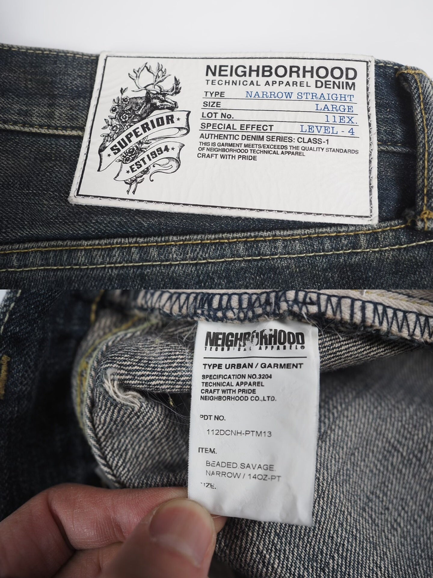 blue beaded savage narrow denim pants