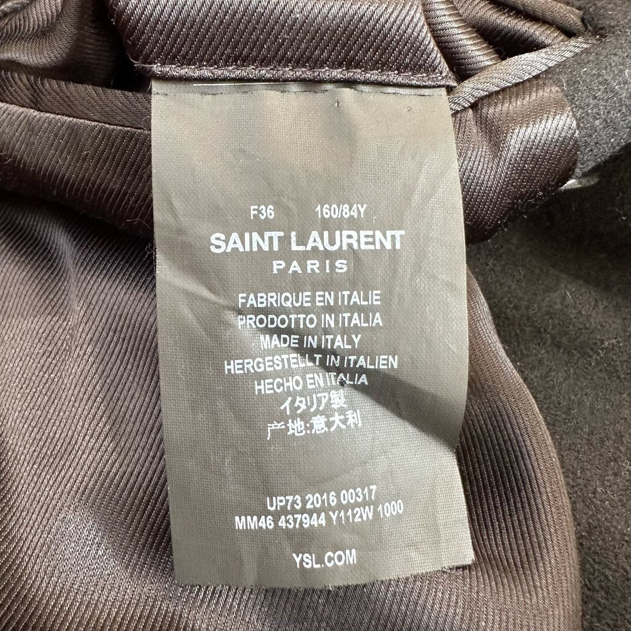 Saint Laurent YSL Runway Gold Button Wool Coat