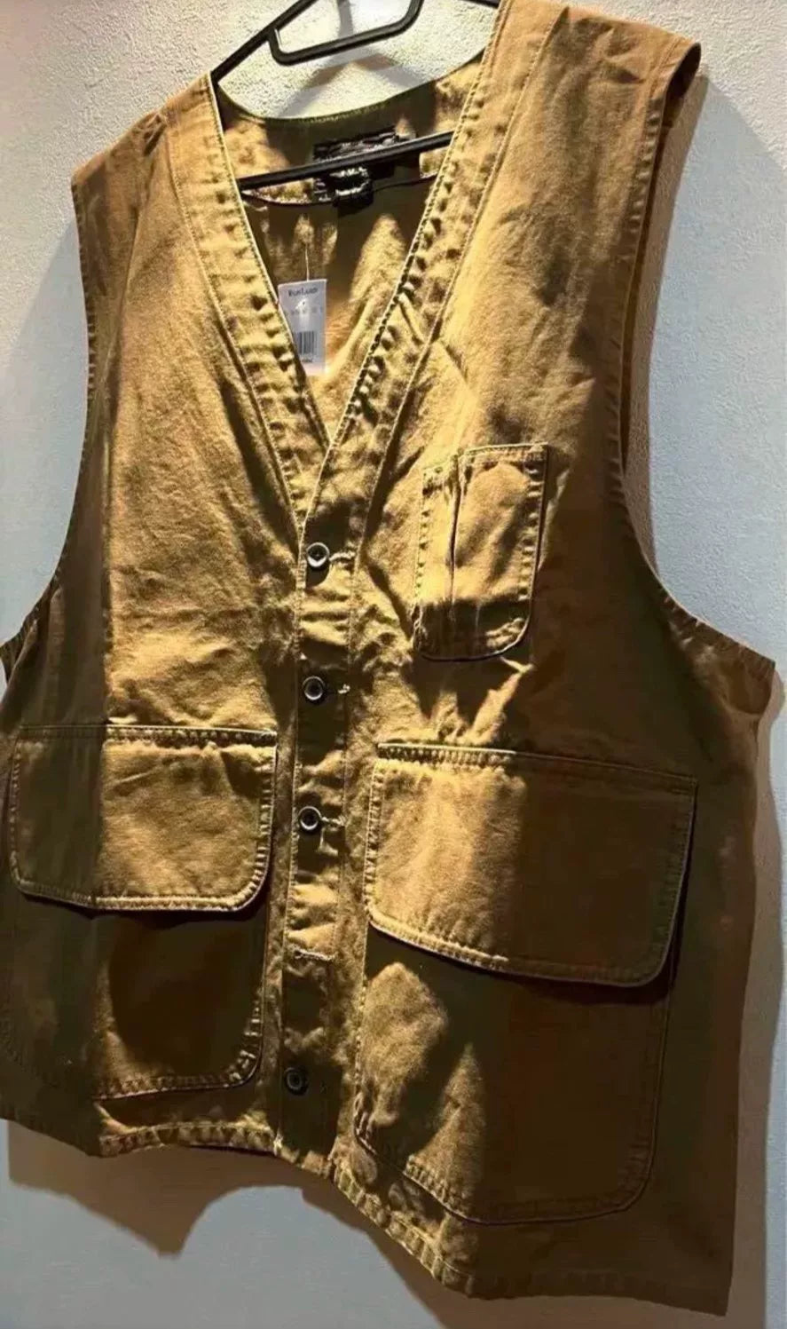 vintage double rl khaki canvas hunting vest