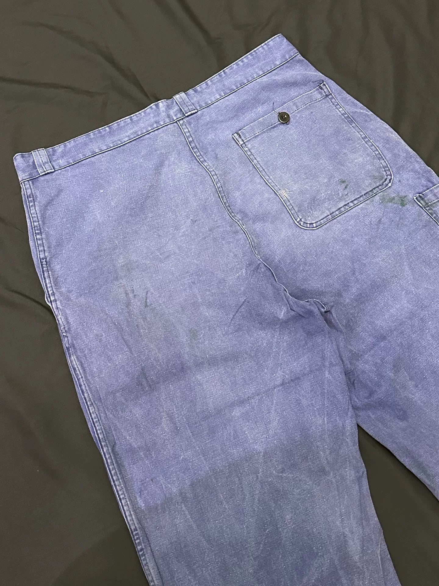 vintage 50s French Work Pants with Distressed Details