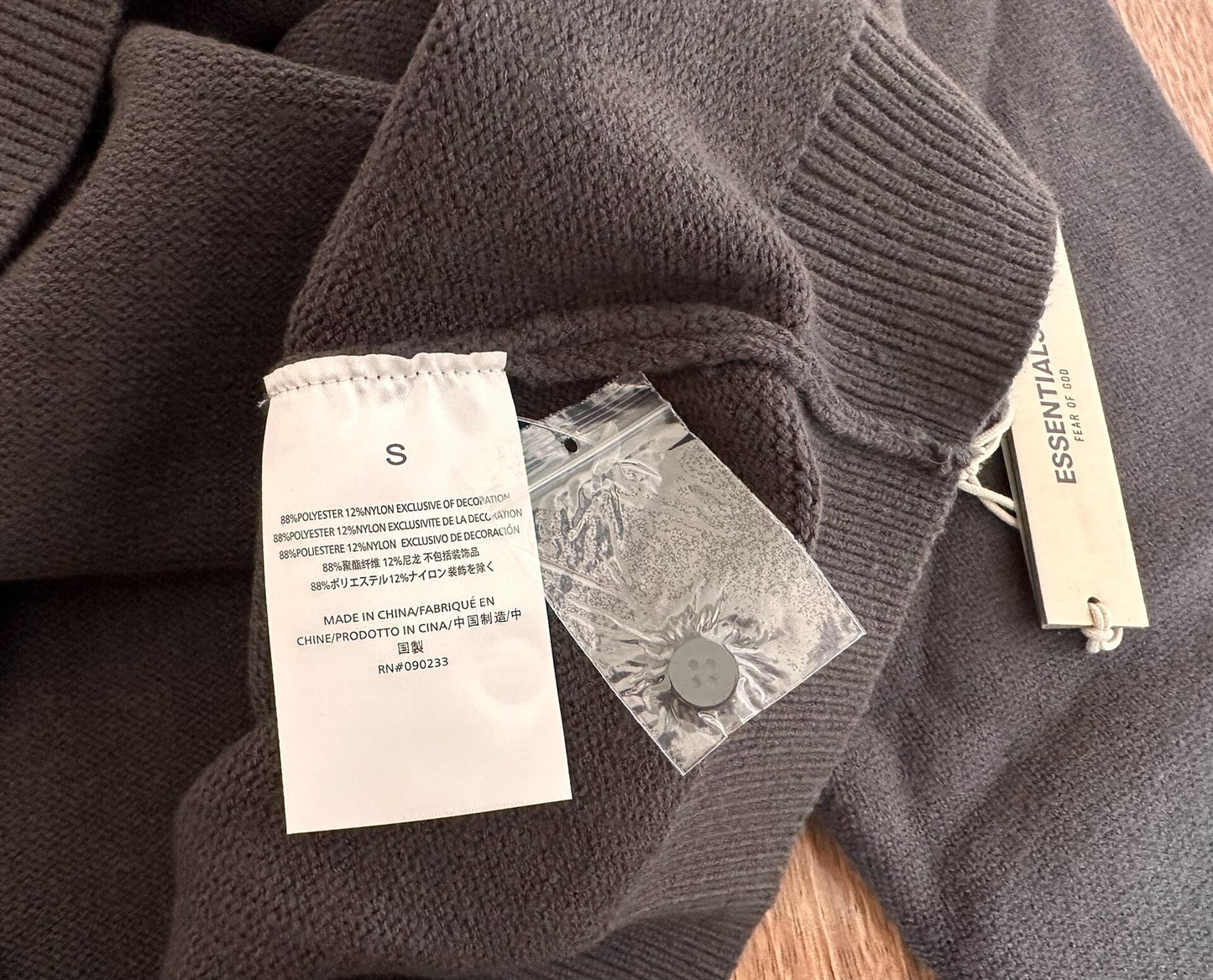 fear of god essentials knit long sleeve polo