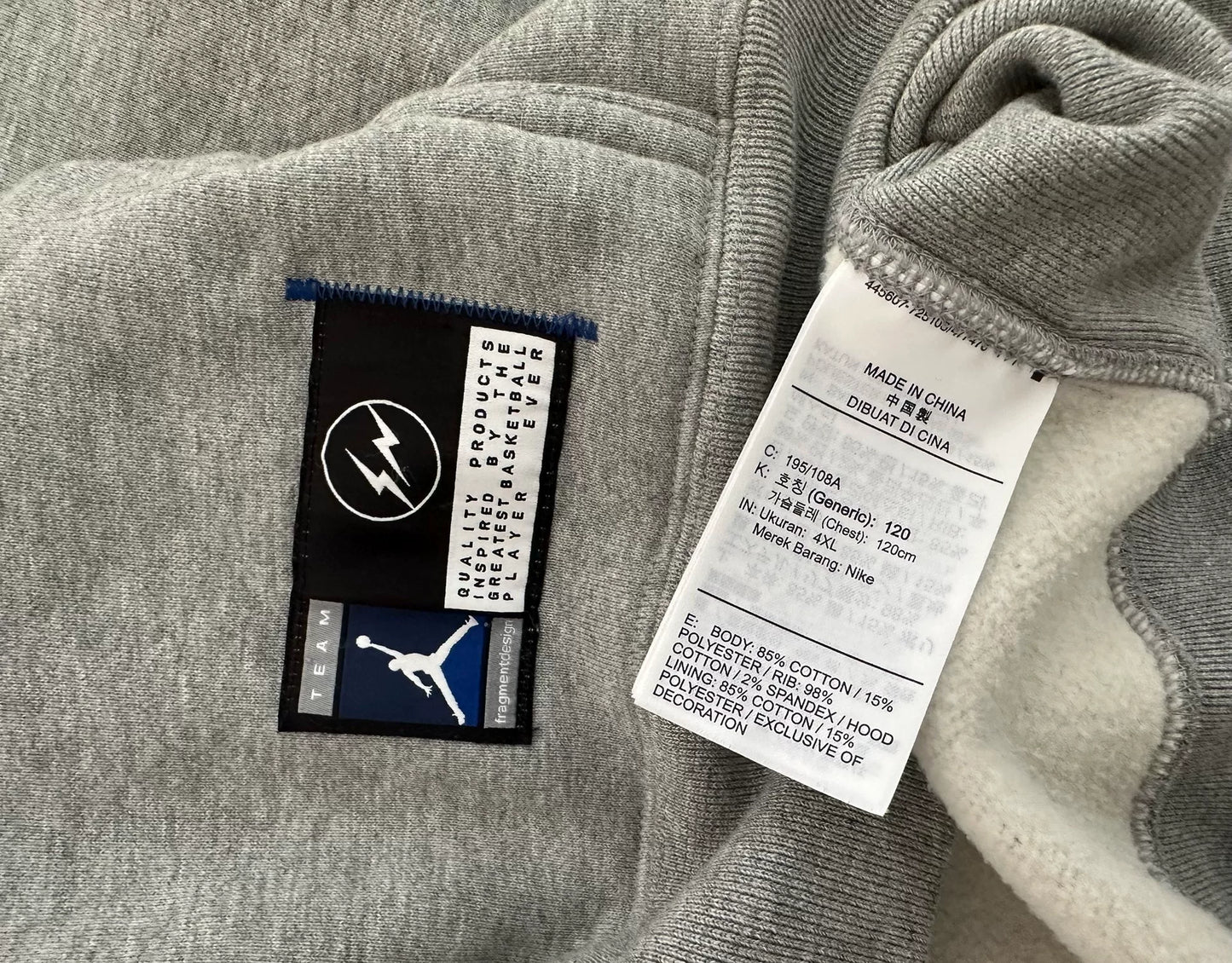 jordan x fragment design hooded sweatshirt