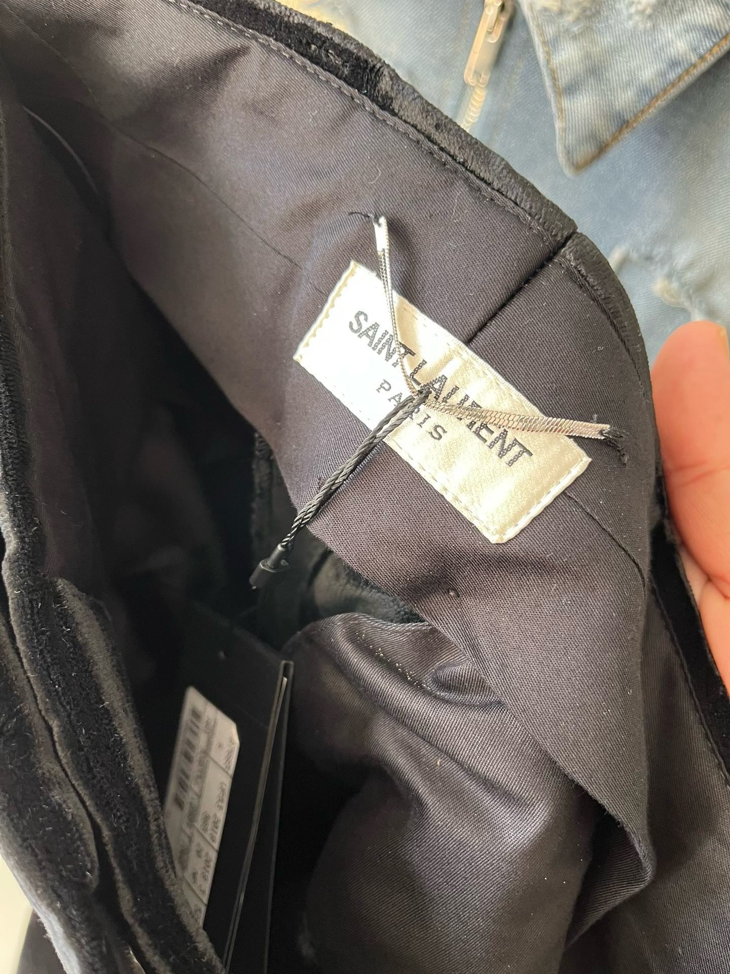 YSL Saint Laurent Black Velvet Trousers