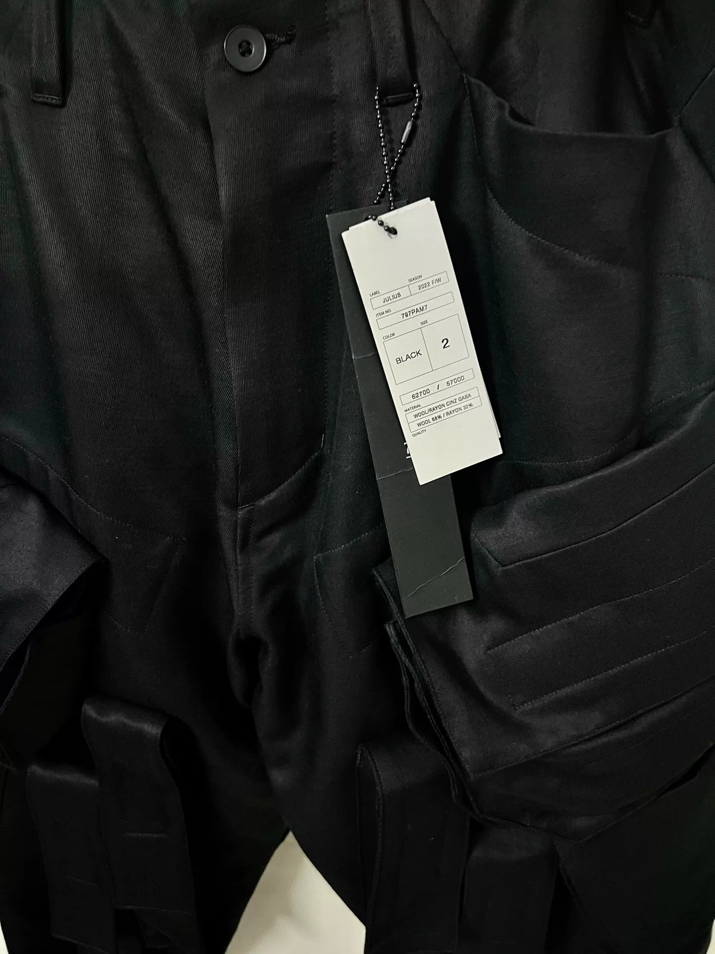 Julius_7 Utility Pants in Black