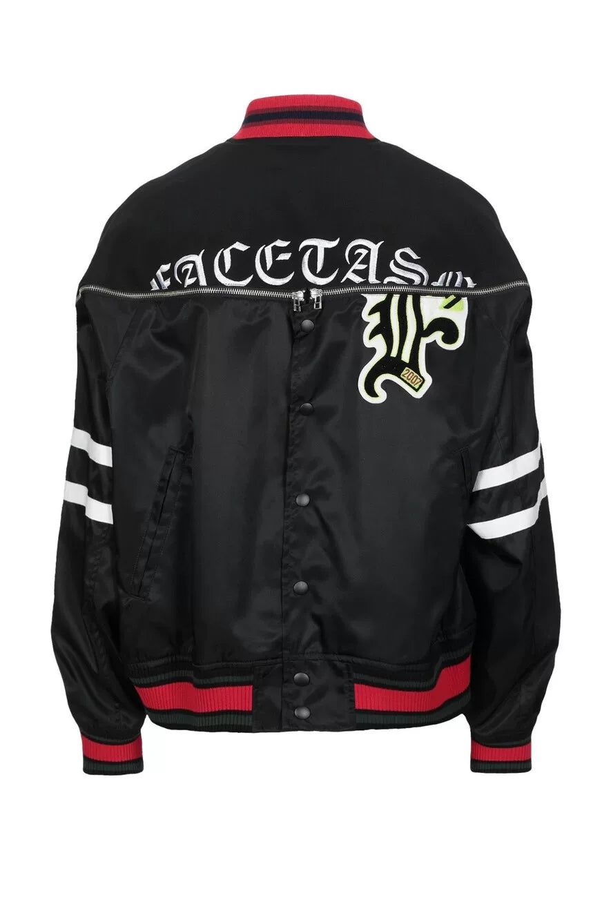 facetam black jacket with red accents