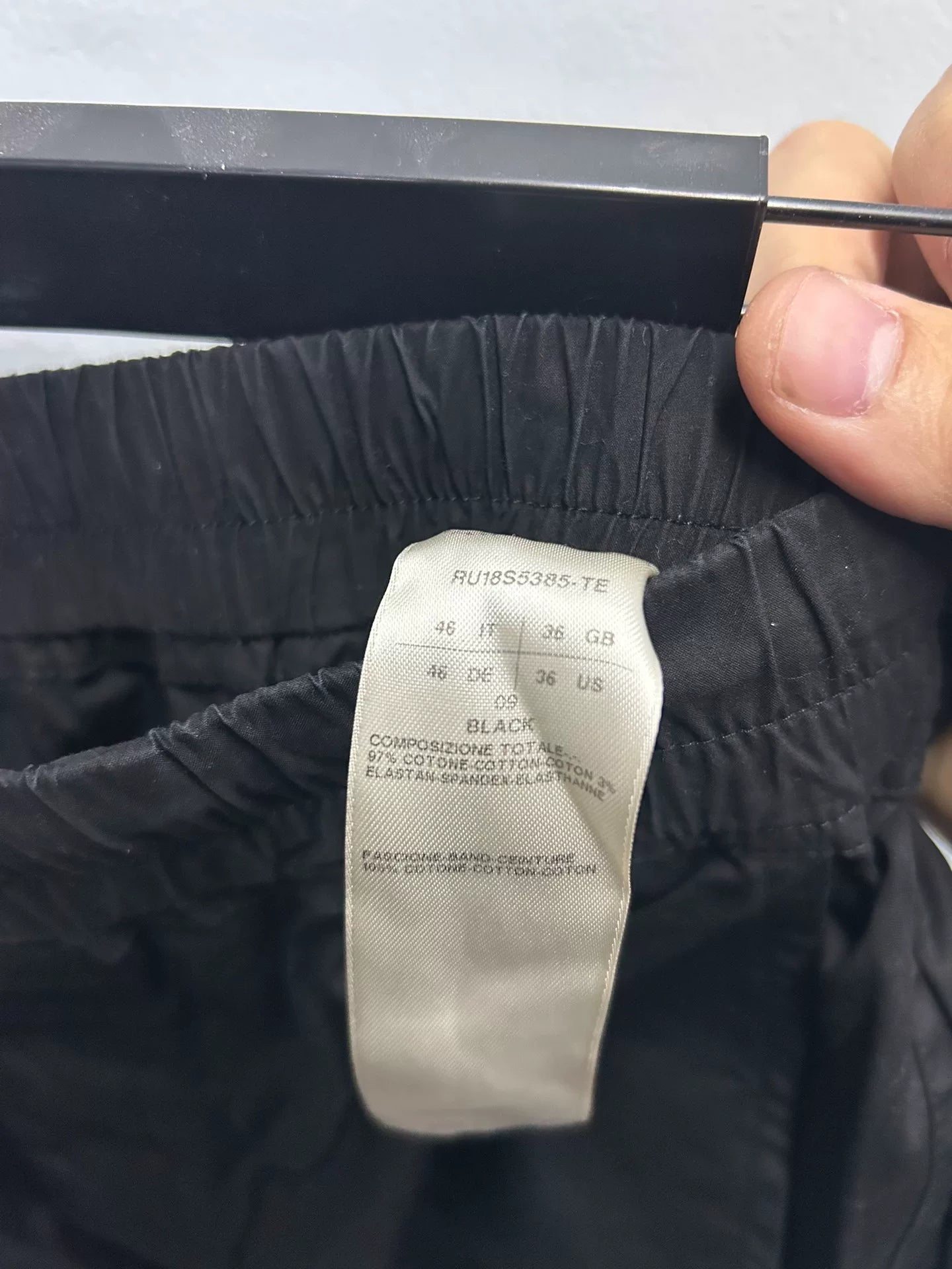 classic black nylon cropped pants size 46