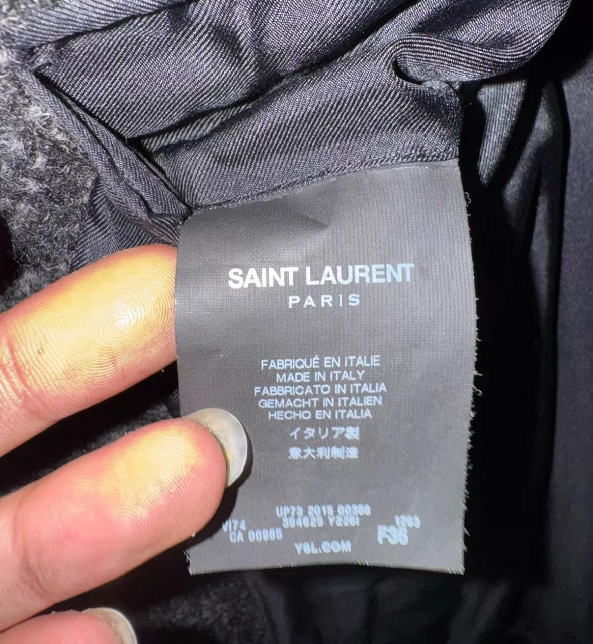 Saint Laurent 15FW Gray Pinstripe Wool Blazer