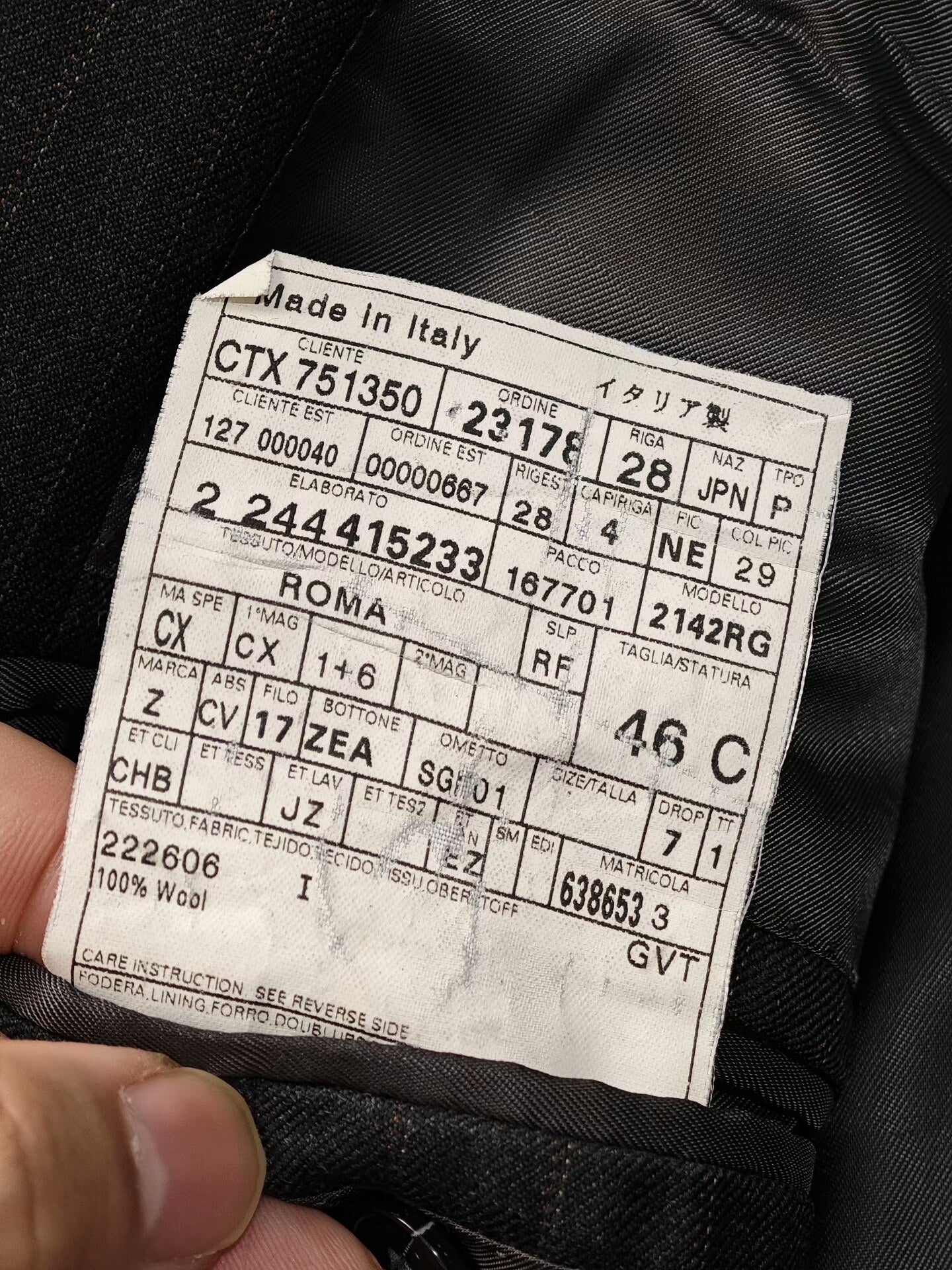 Zegna Italian Wool Linen Suit Jacket