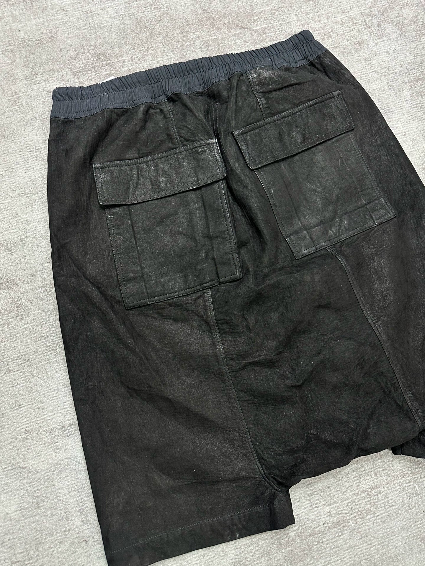 Rick Owens Distressed Leather Shorts
