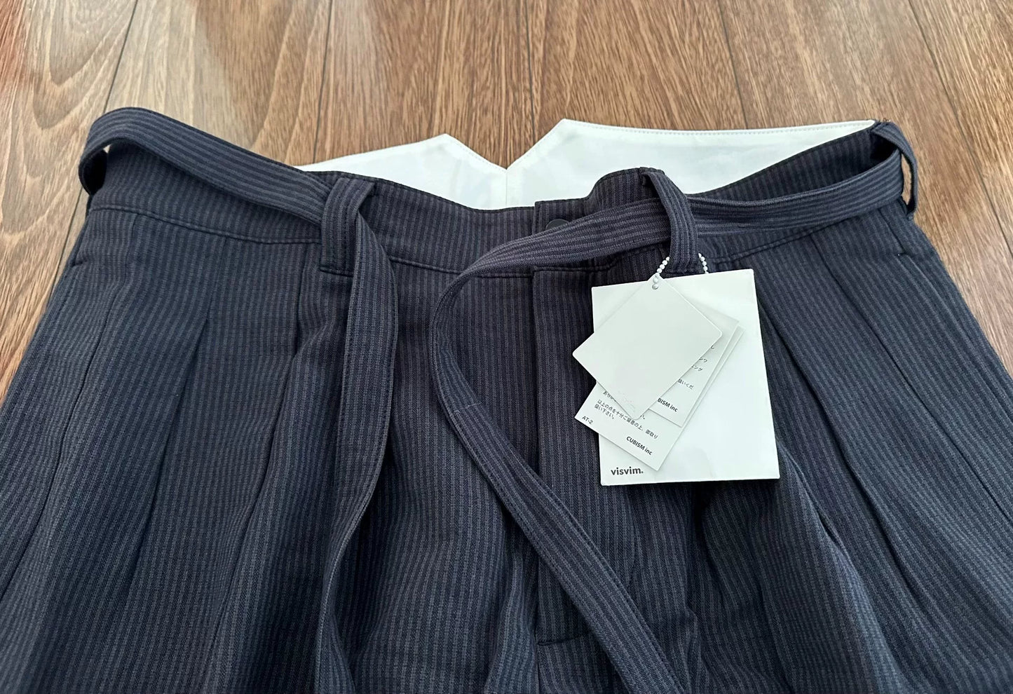visvim hakama stripe pants in black