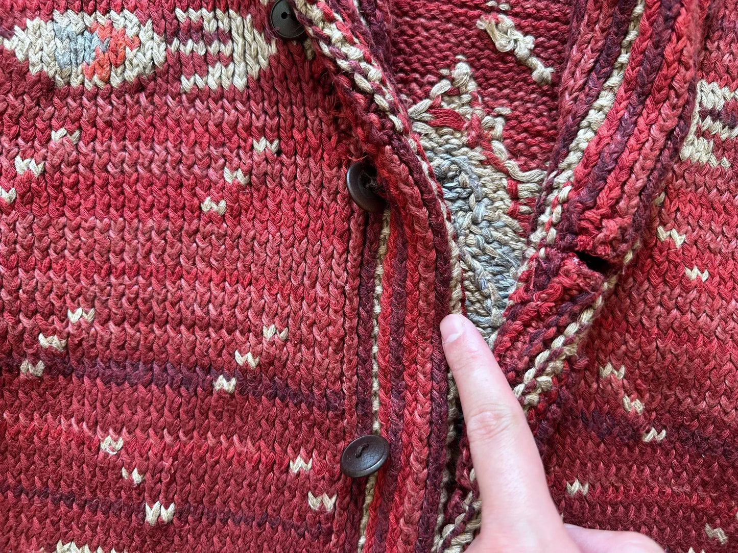 southwestern patterned red cardigan